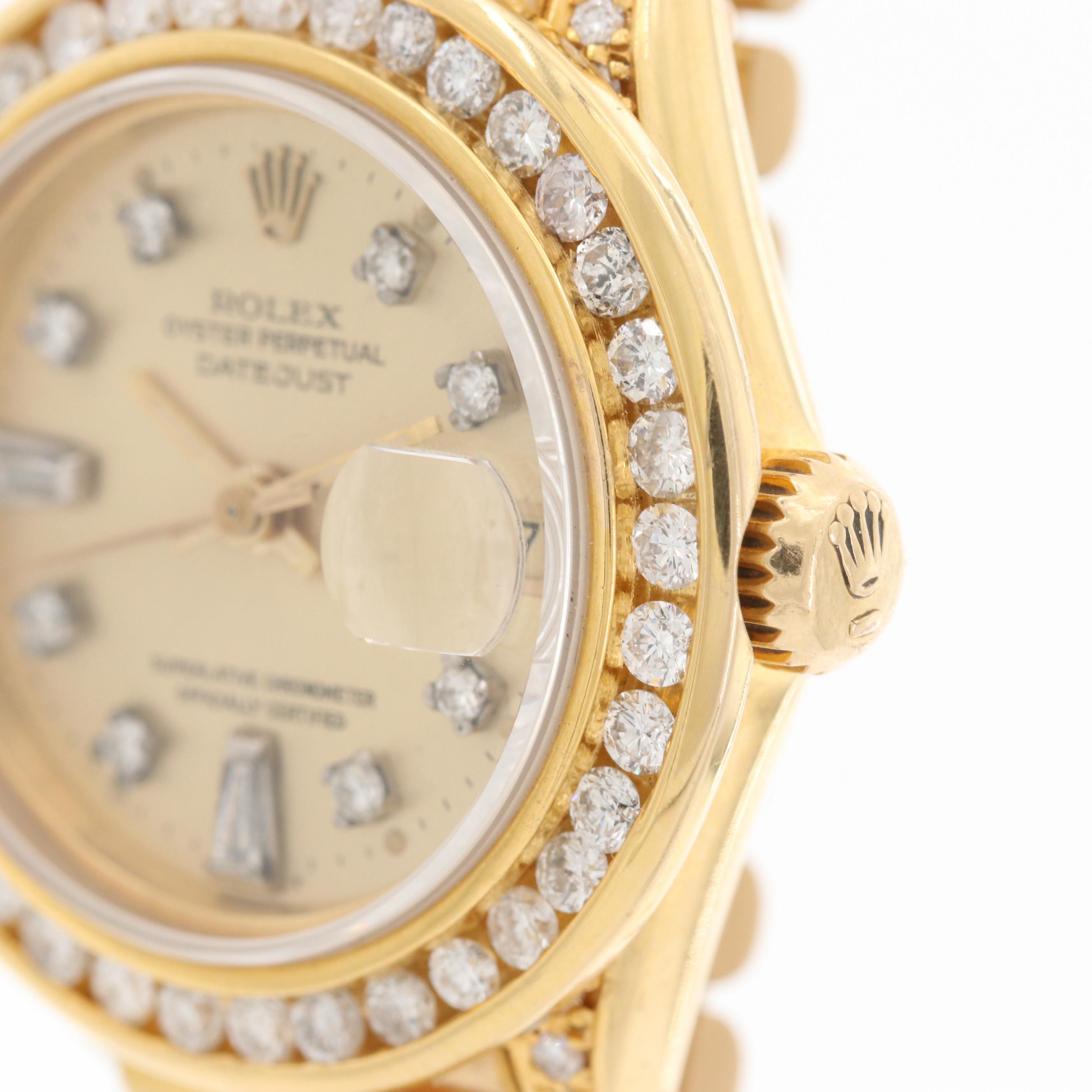1979 Rolex President 18K Gold 1.58 CTW Diamond Bezel and Dial Watch