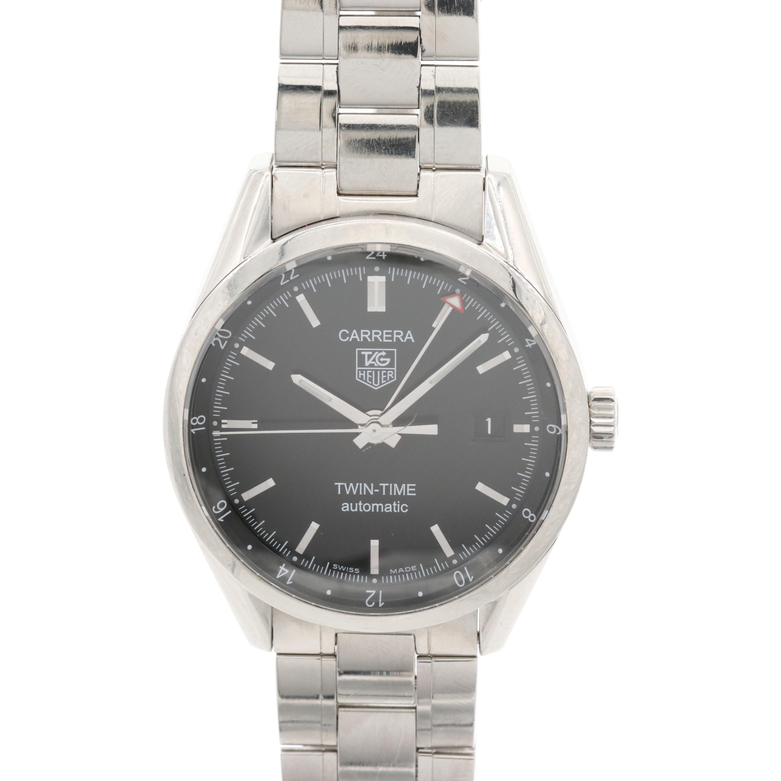 TAG Heuer Carerra Twin Time Stainless Steel Watch