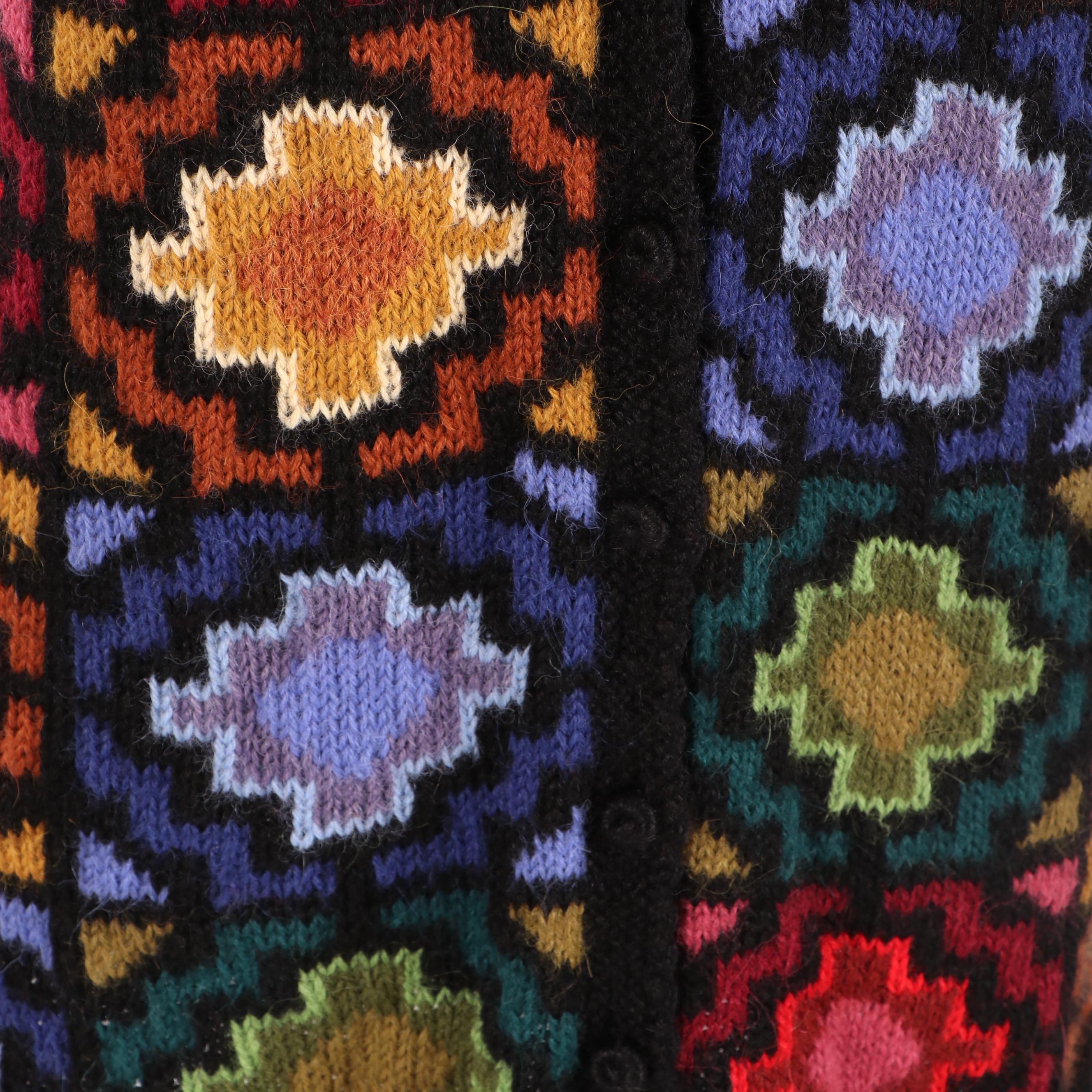 La Vicuñita Factory Baby Alpaca Multicolor Knit Sweater Vest, Made in Peru