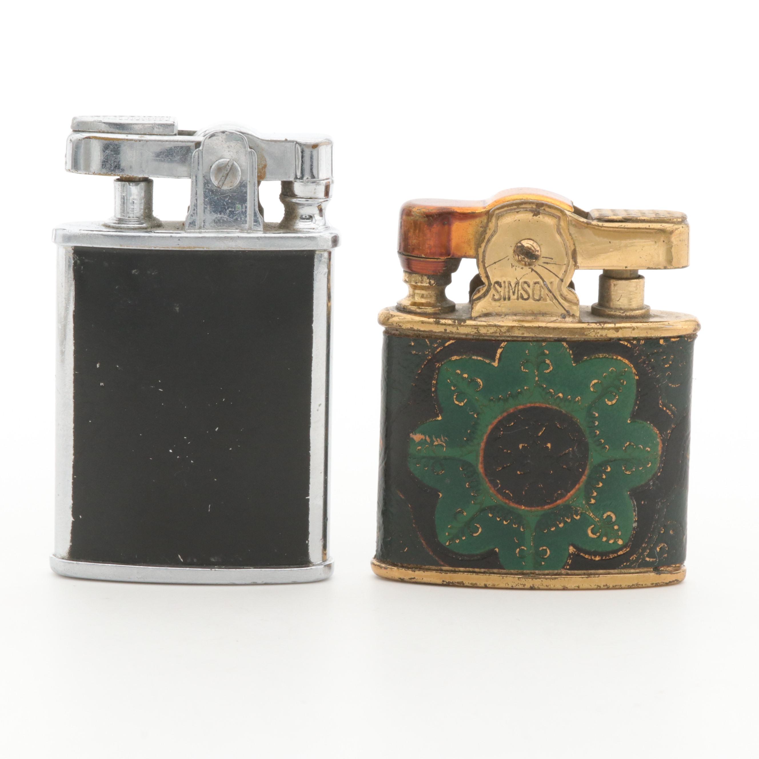 Ronson Gem and Simon Painted Lighters