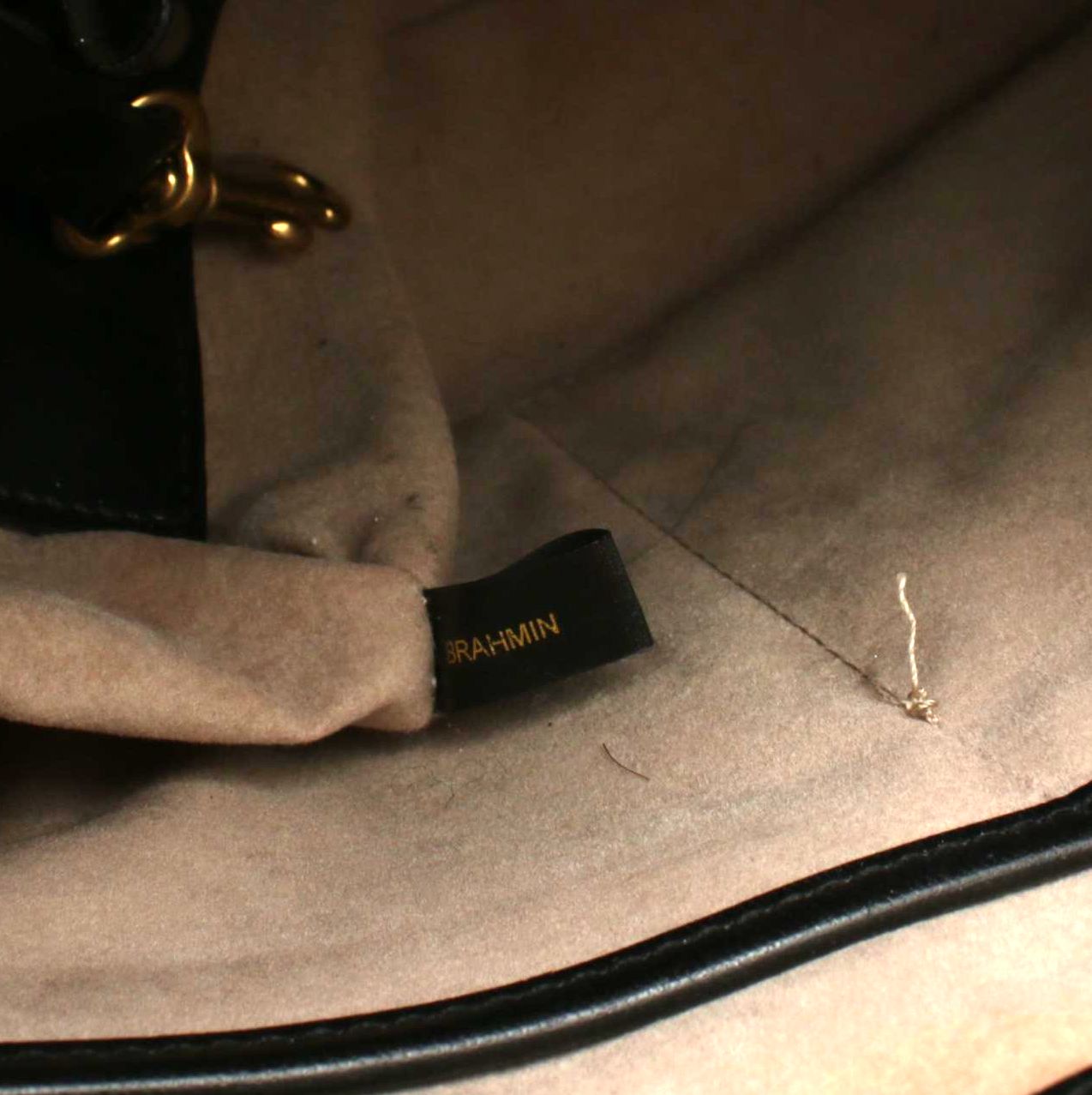 Brahmin Crocodile Embossed and Black Leather Shoulder Bag