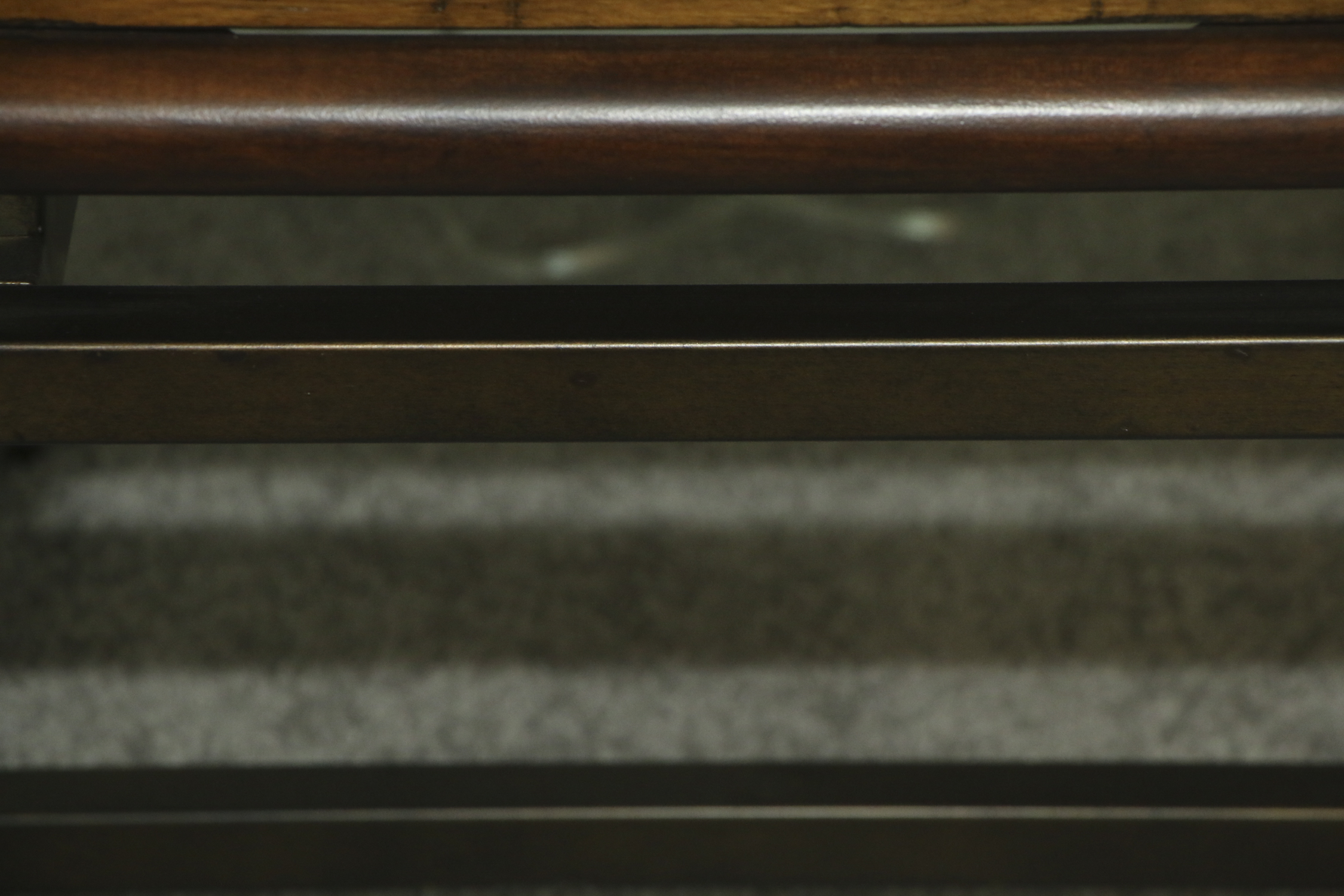 Contemporary Metal and Wood One-Drawer Side Table