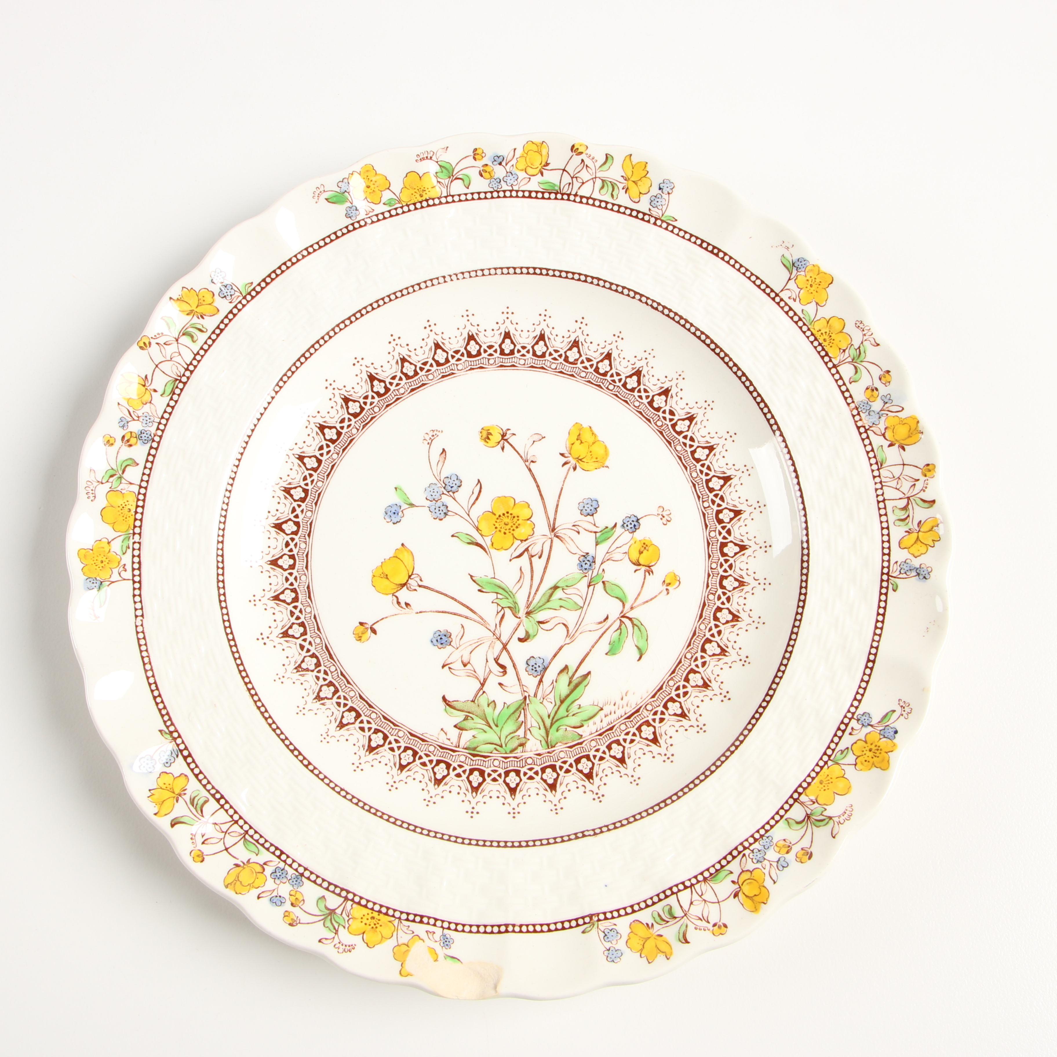 Copeland Spode "Buttercup" Earthenware Dinnerware, Late 19th/Early 20th Century