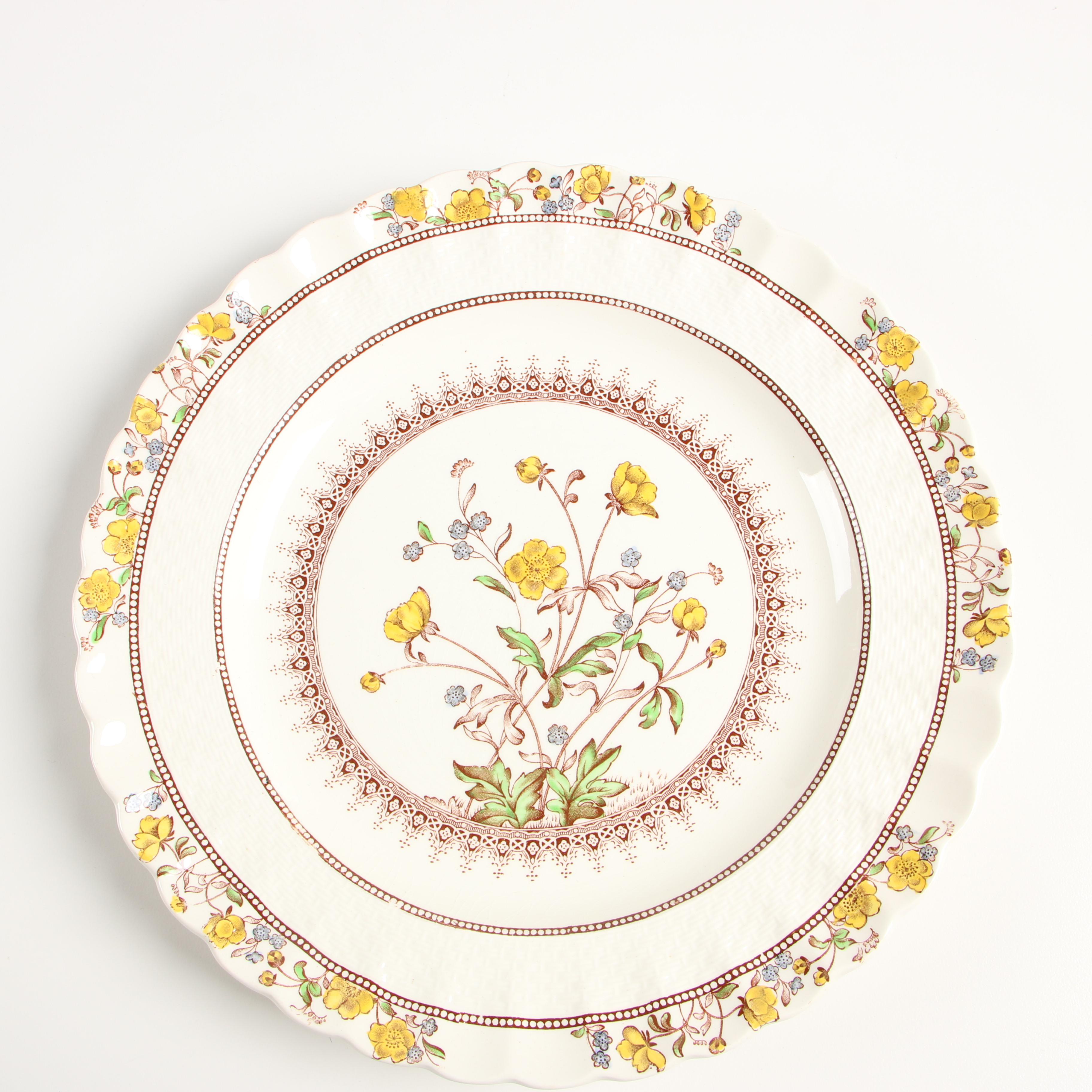 Copeland Spode "Buttercup" Earthenware Dinnerware, Late 19th/Early 20th Century