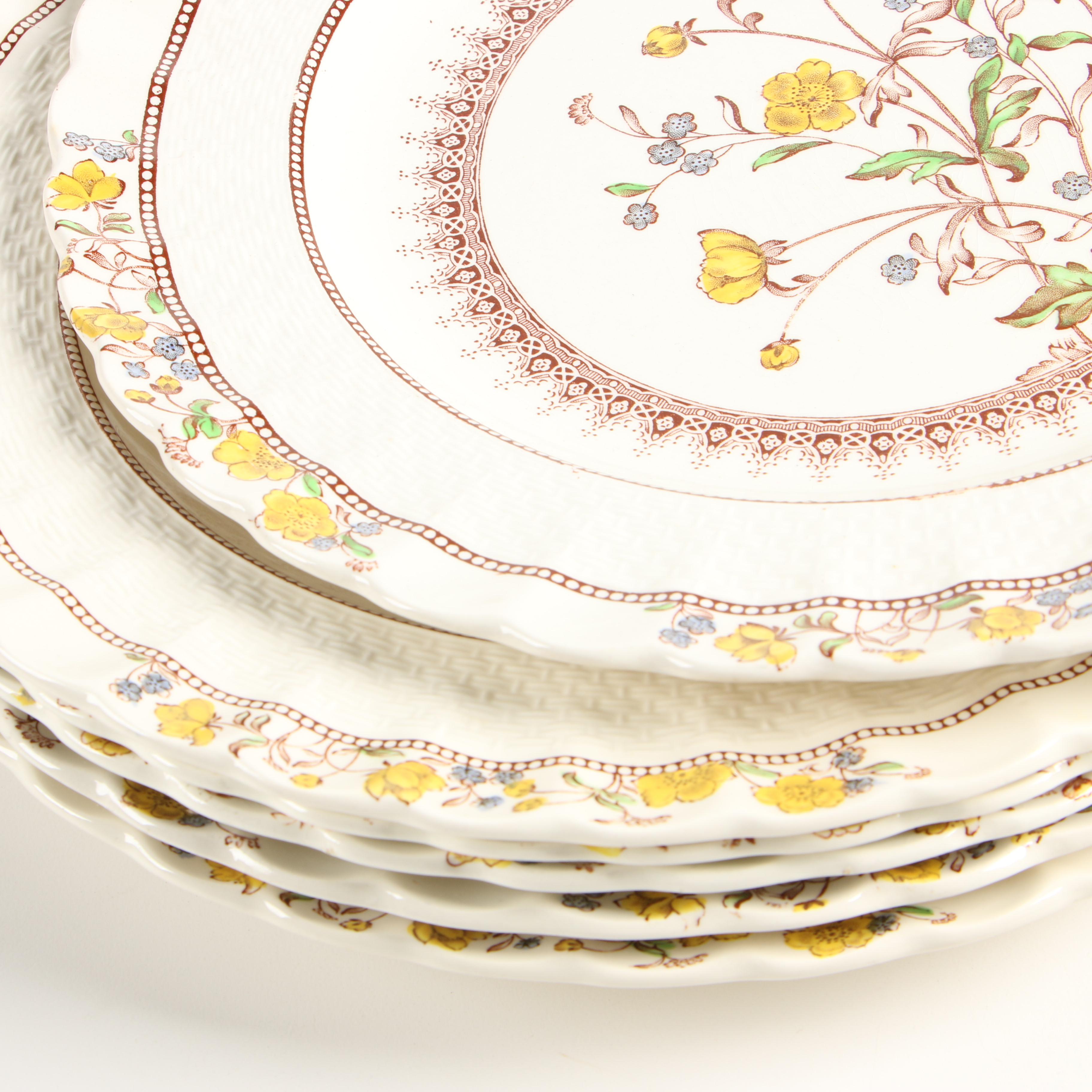 Copeland Spode "Buttercup" Earthenware Dinnerware, Late 19th/Early 20th Century