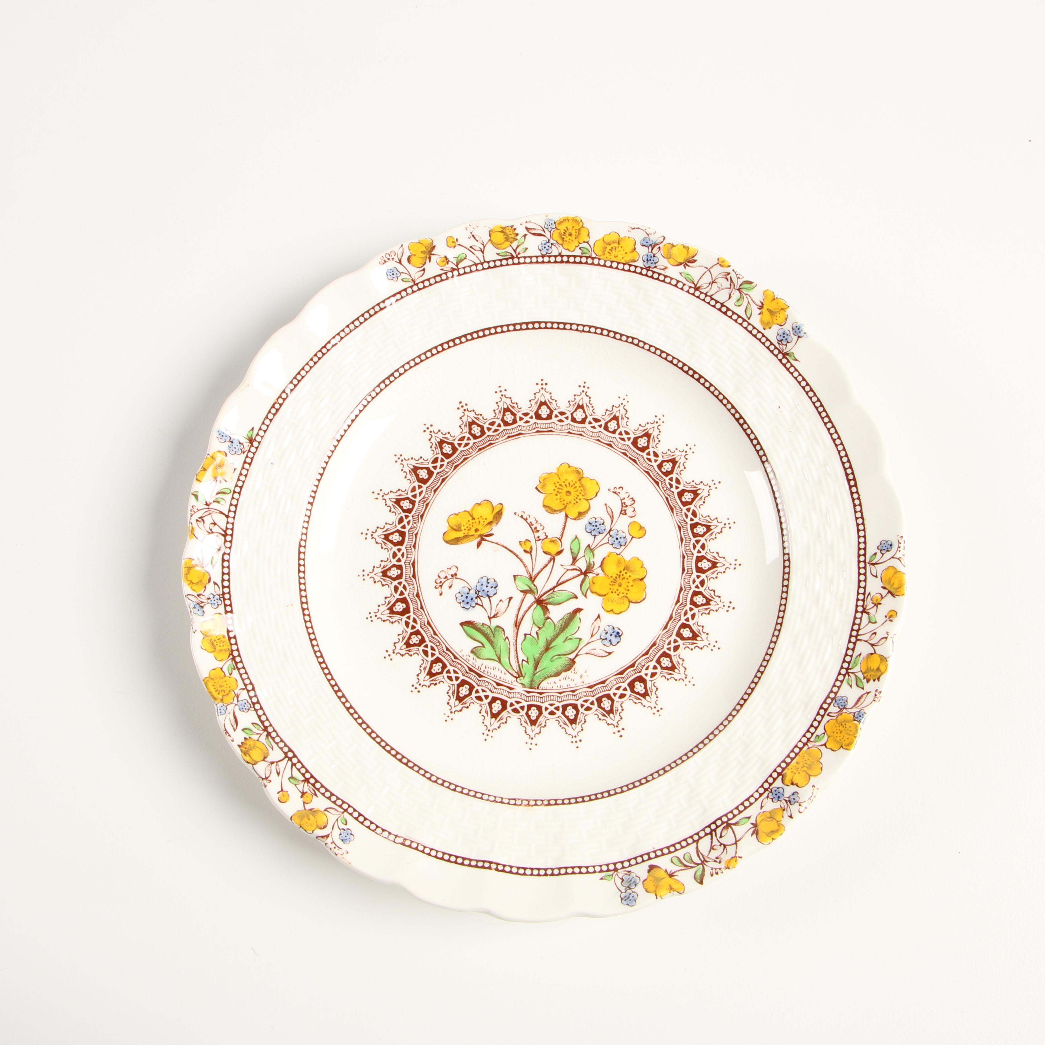 Copeland Spode "Buttercup" Earthenware Dinnerware, Late 19th/Early 20th Century