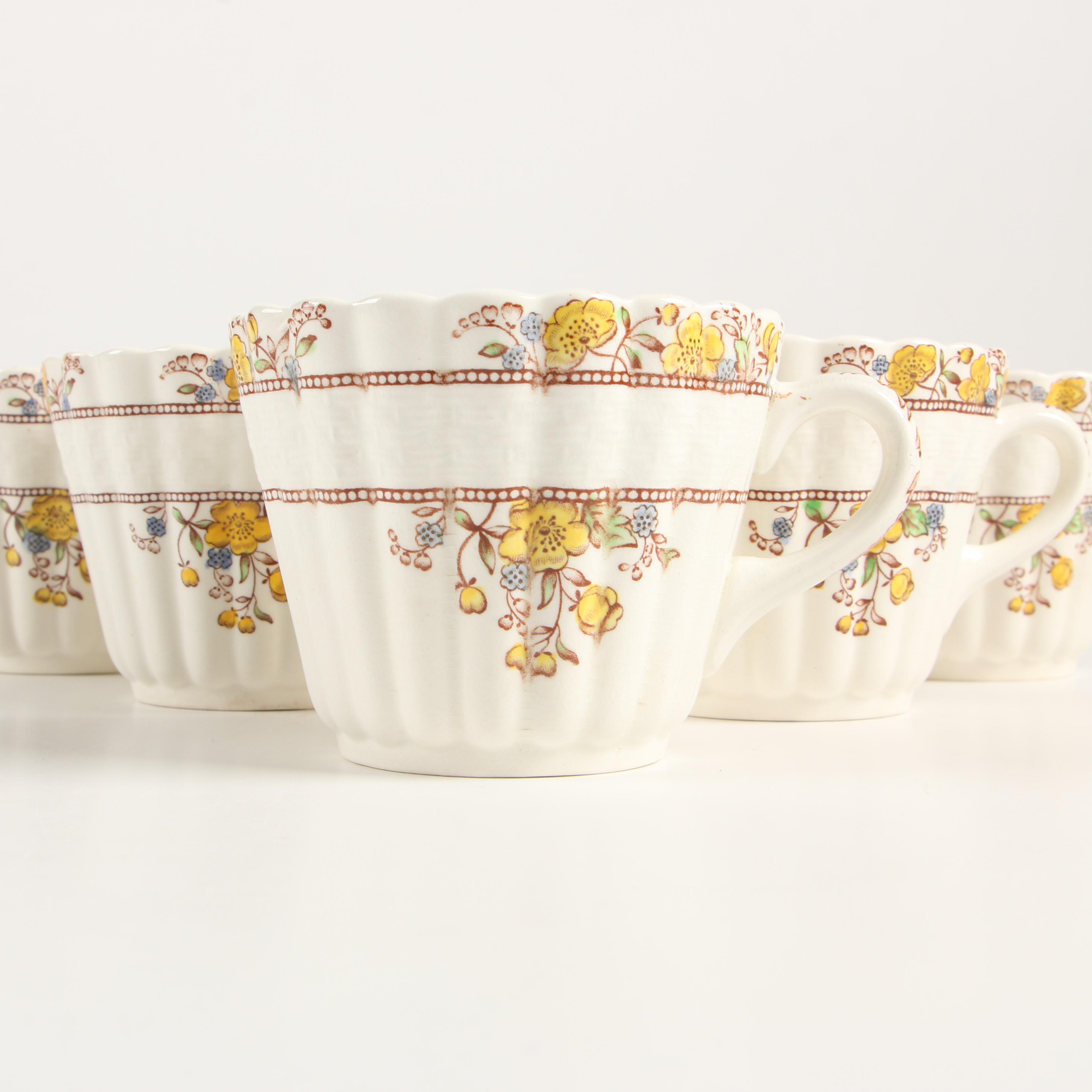 Copeland Spode "Buttercup" Earthenware Dinnerware, Late 19th/Early 20th Century