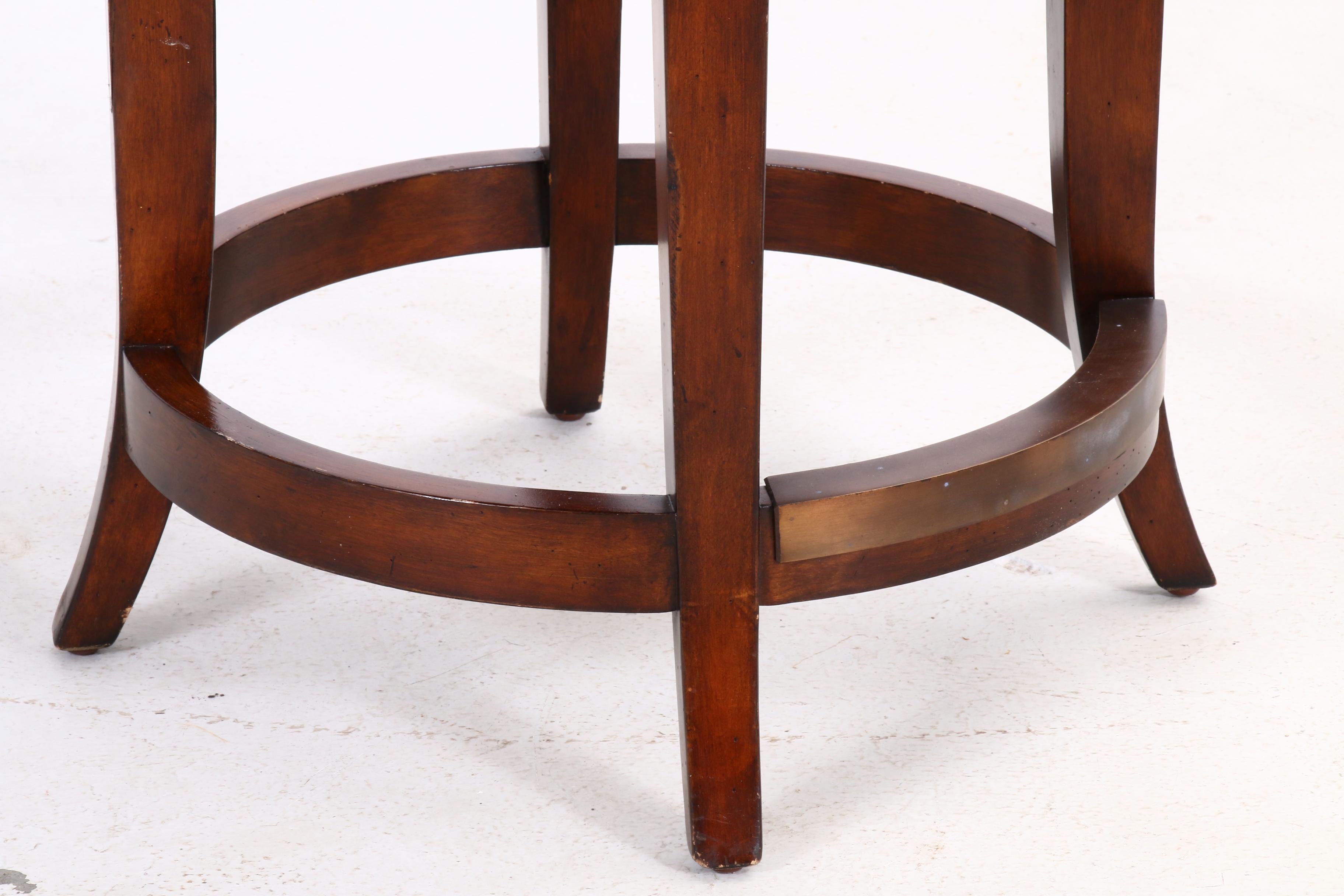 Pair of Artistica "Marquess" Leather Swivel Barstools