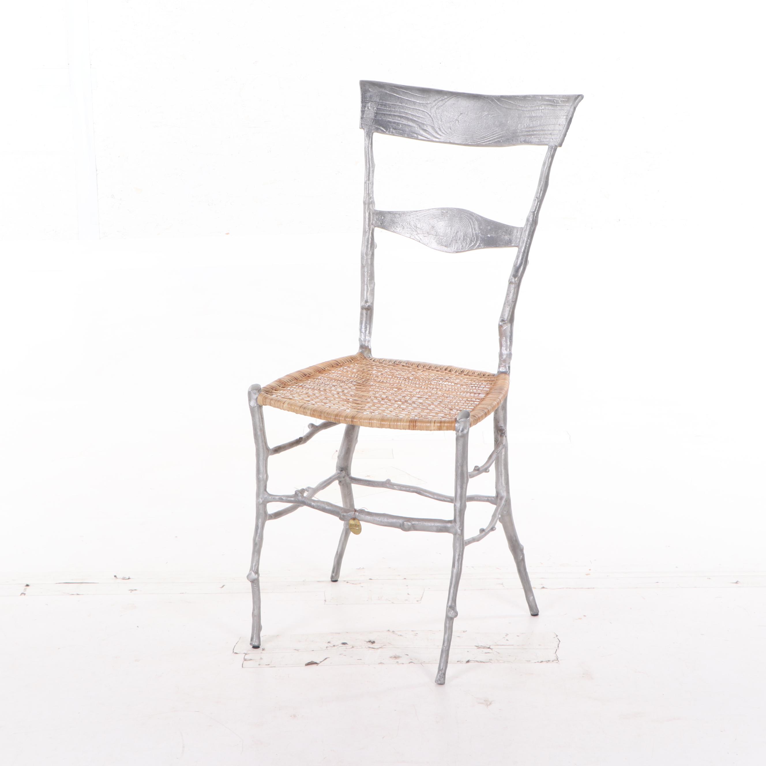 Michael Aram Enchanted Forest Polished Aluminum Side Chairs