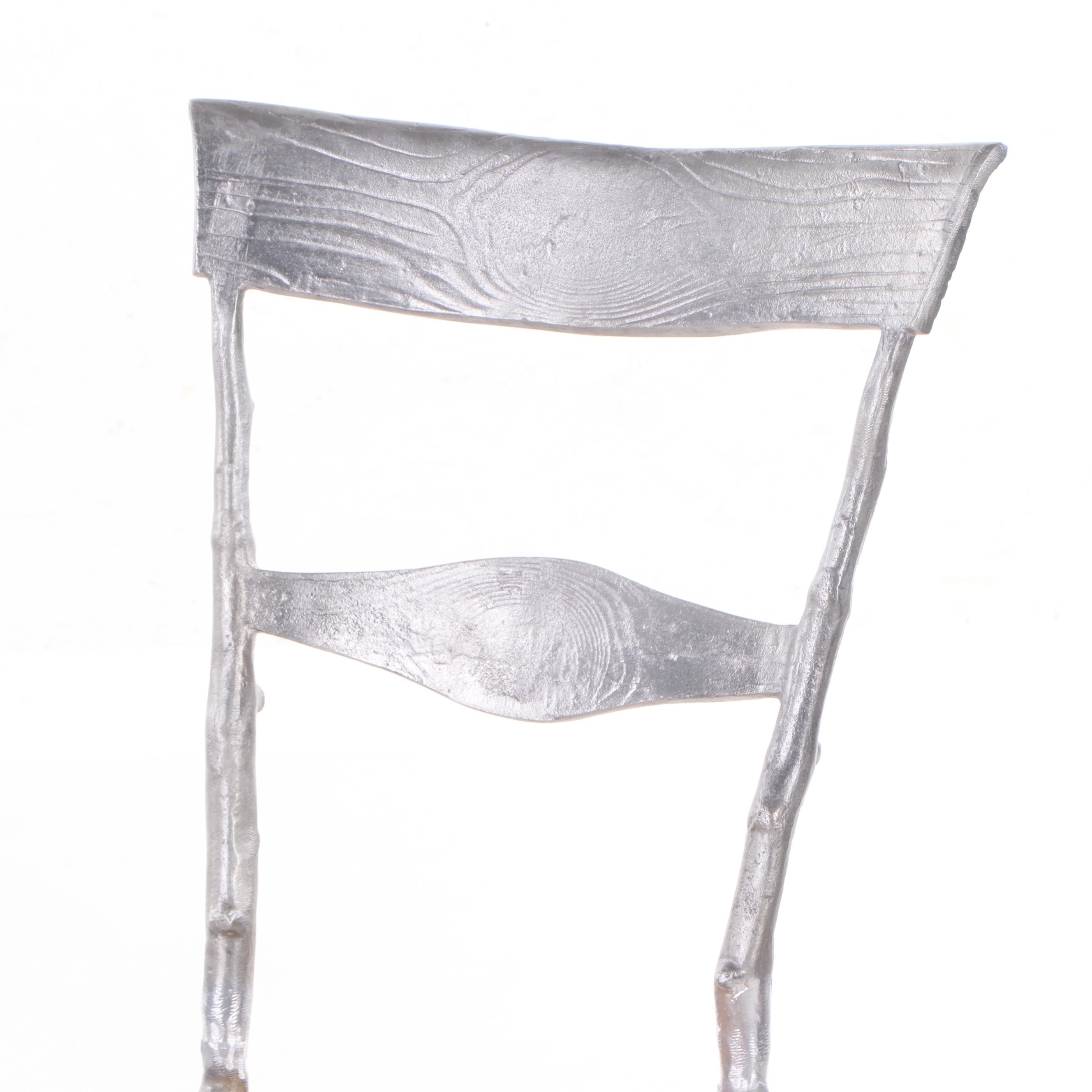 Michael Aram Enchanted Forest Polished Aluminum Side Chairs