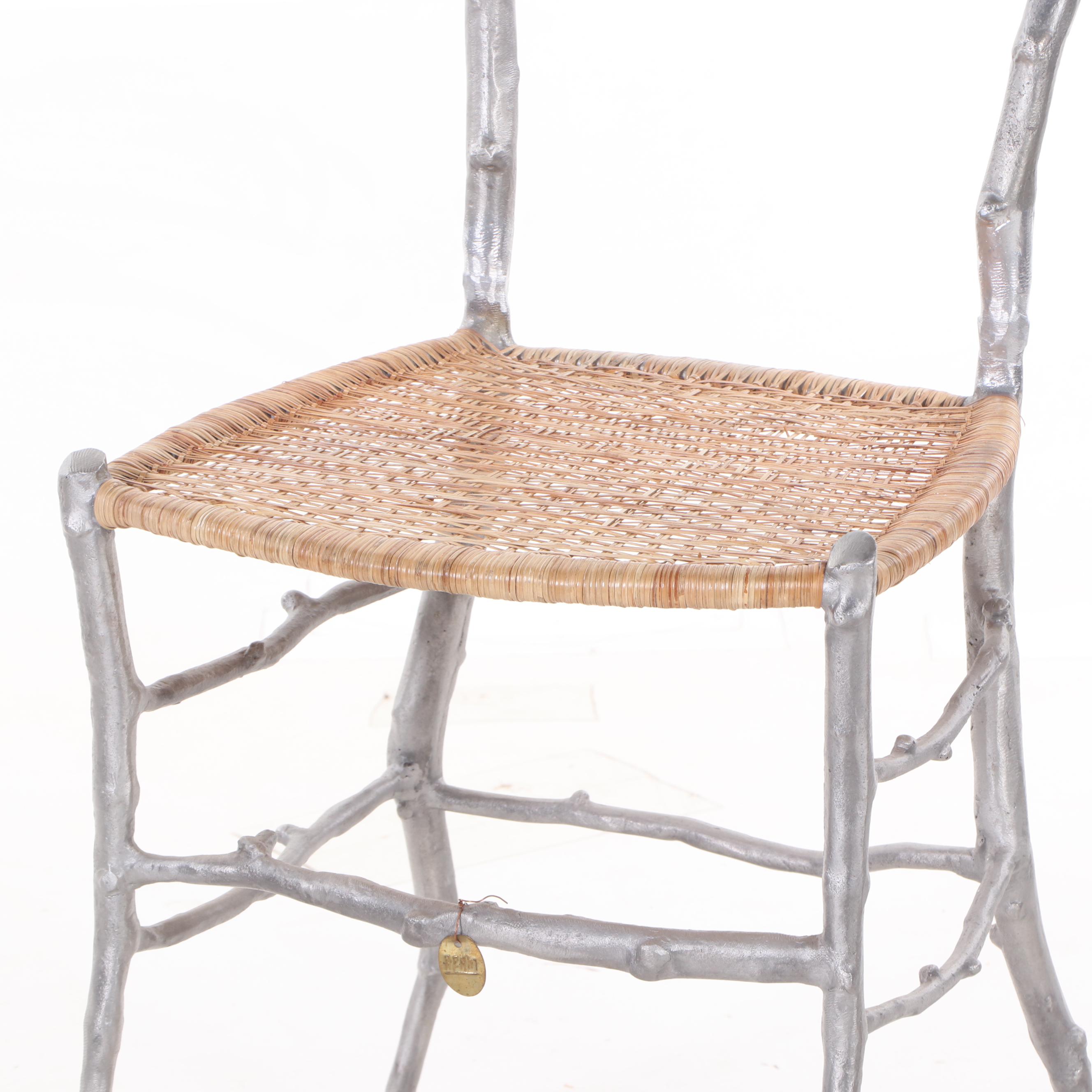 Michael Aram Enchanted Forest Polished Aluminum Side Chairs