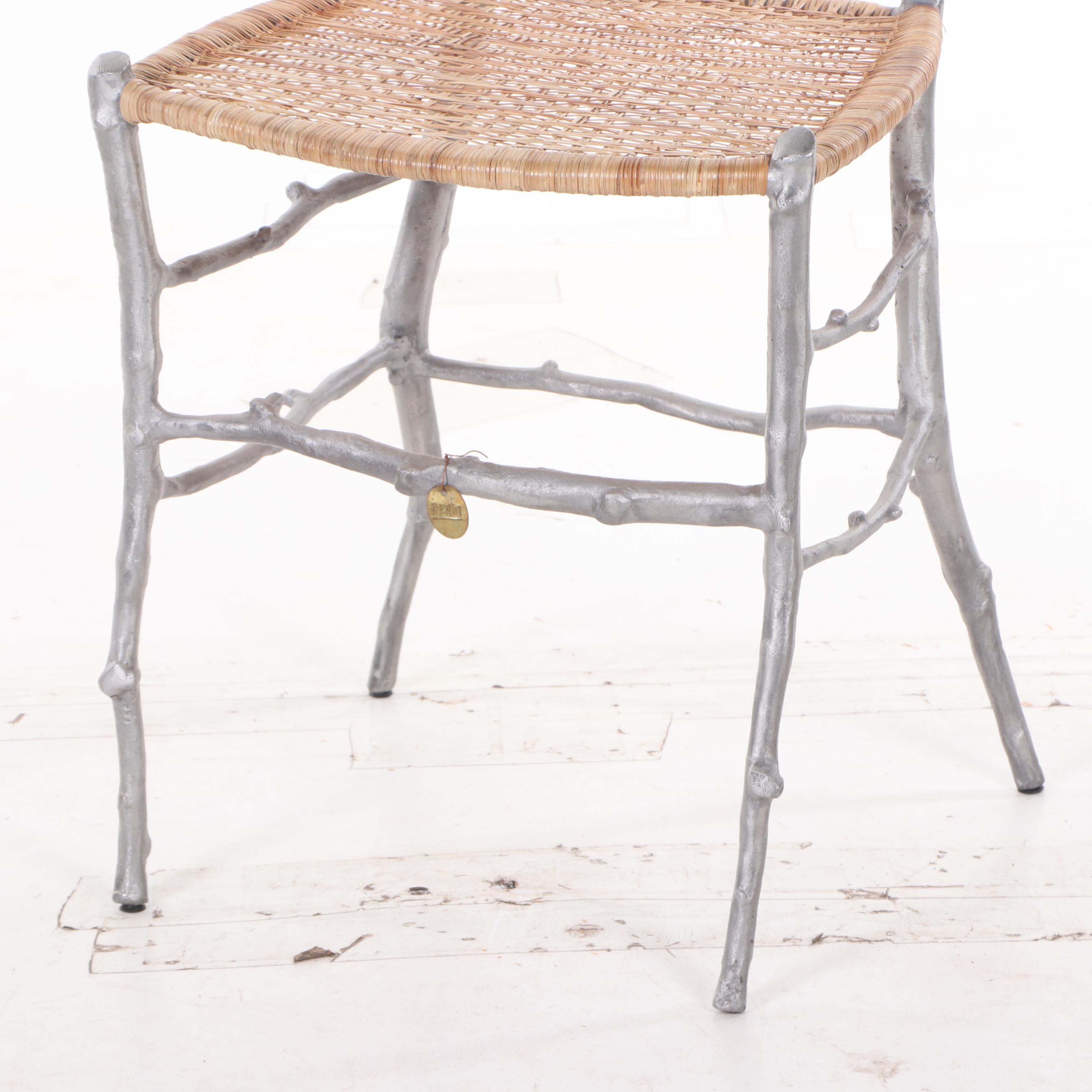 Michael Aram Enchanted Forest Polished Aluminum Side Chairs