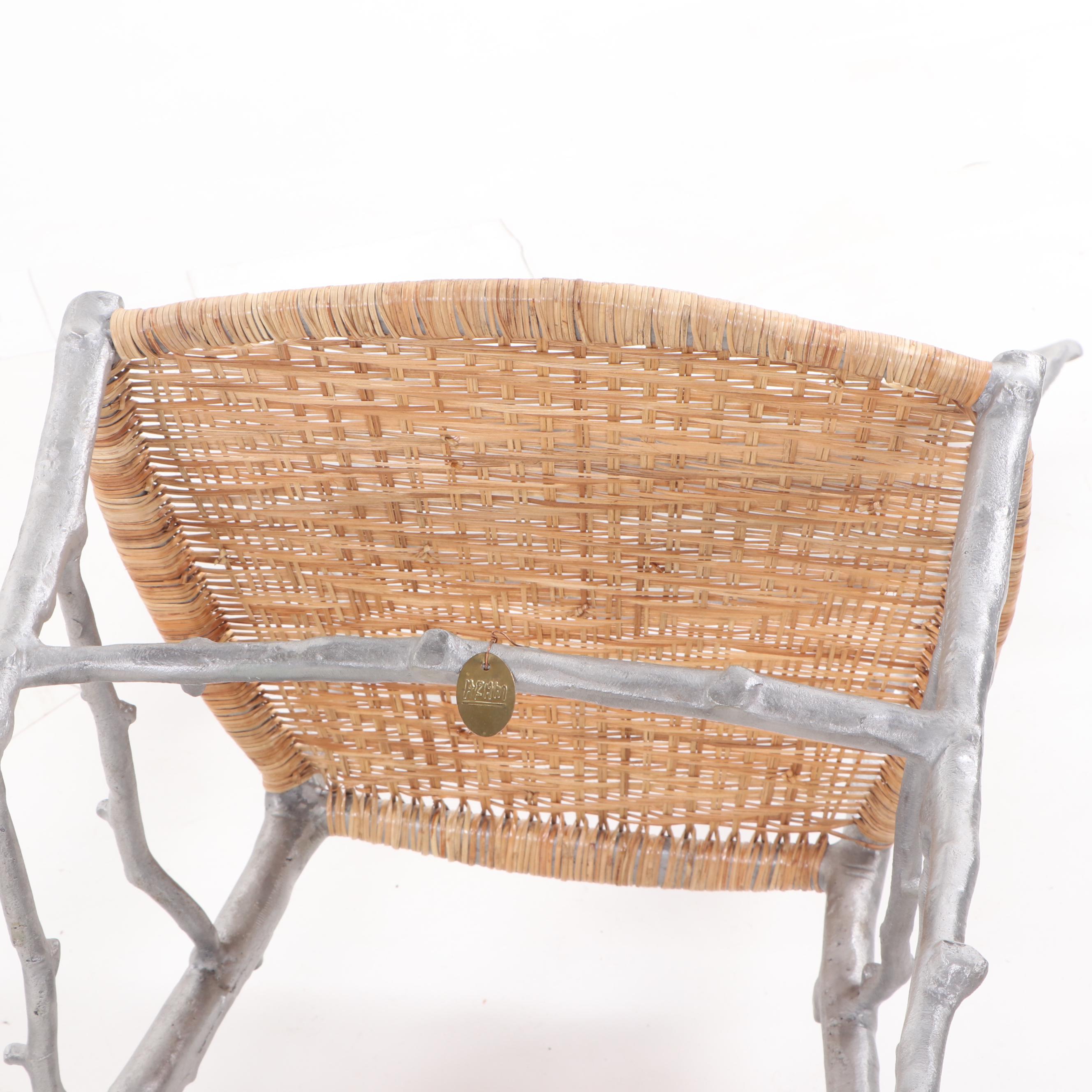 Michael Aram Enchanted Forest Polished Aluminum Side Chairs