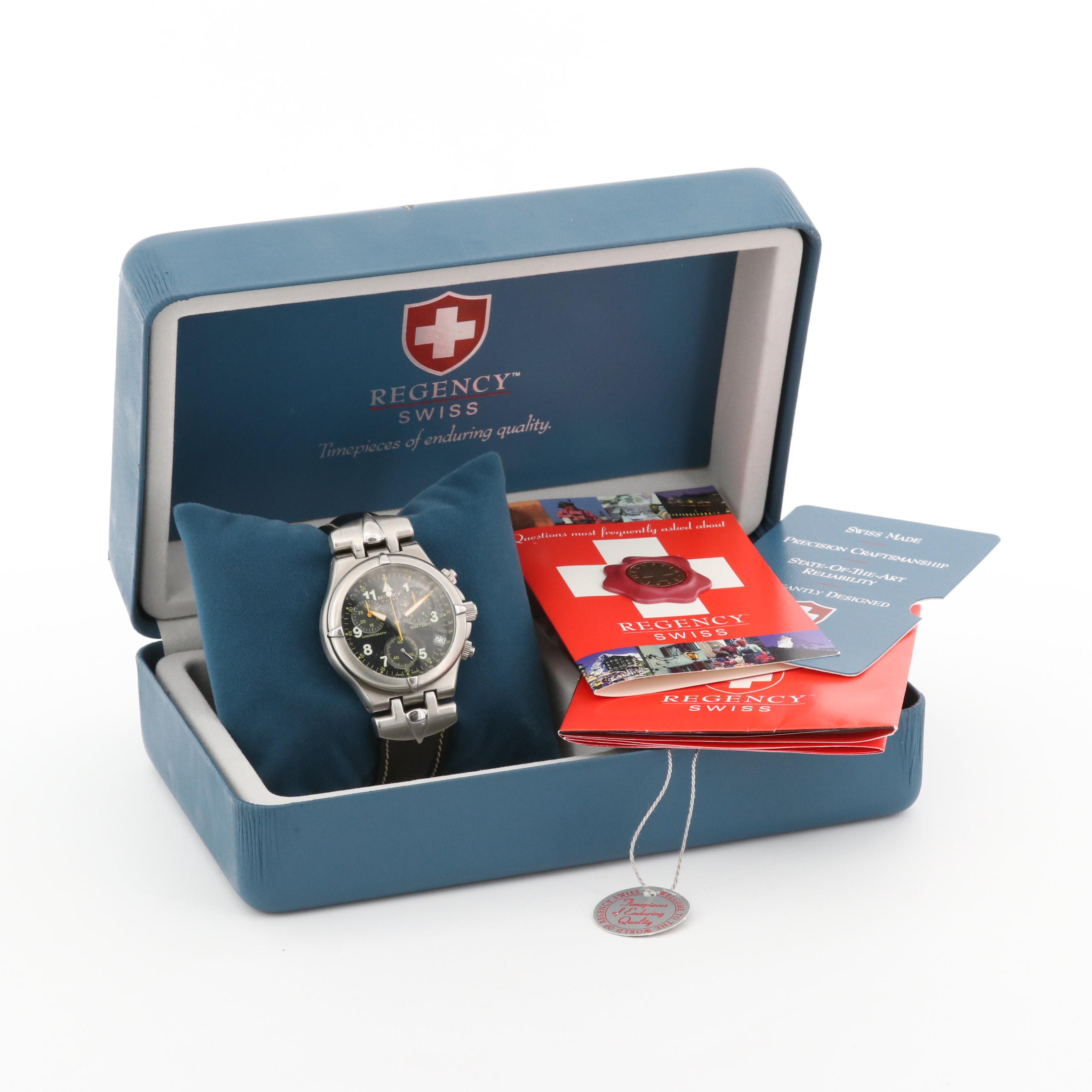 Regency Swiss Stainless Steel Quartz Chronograph Watch