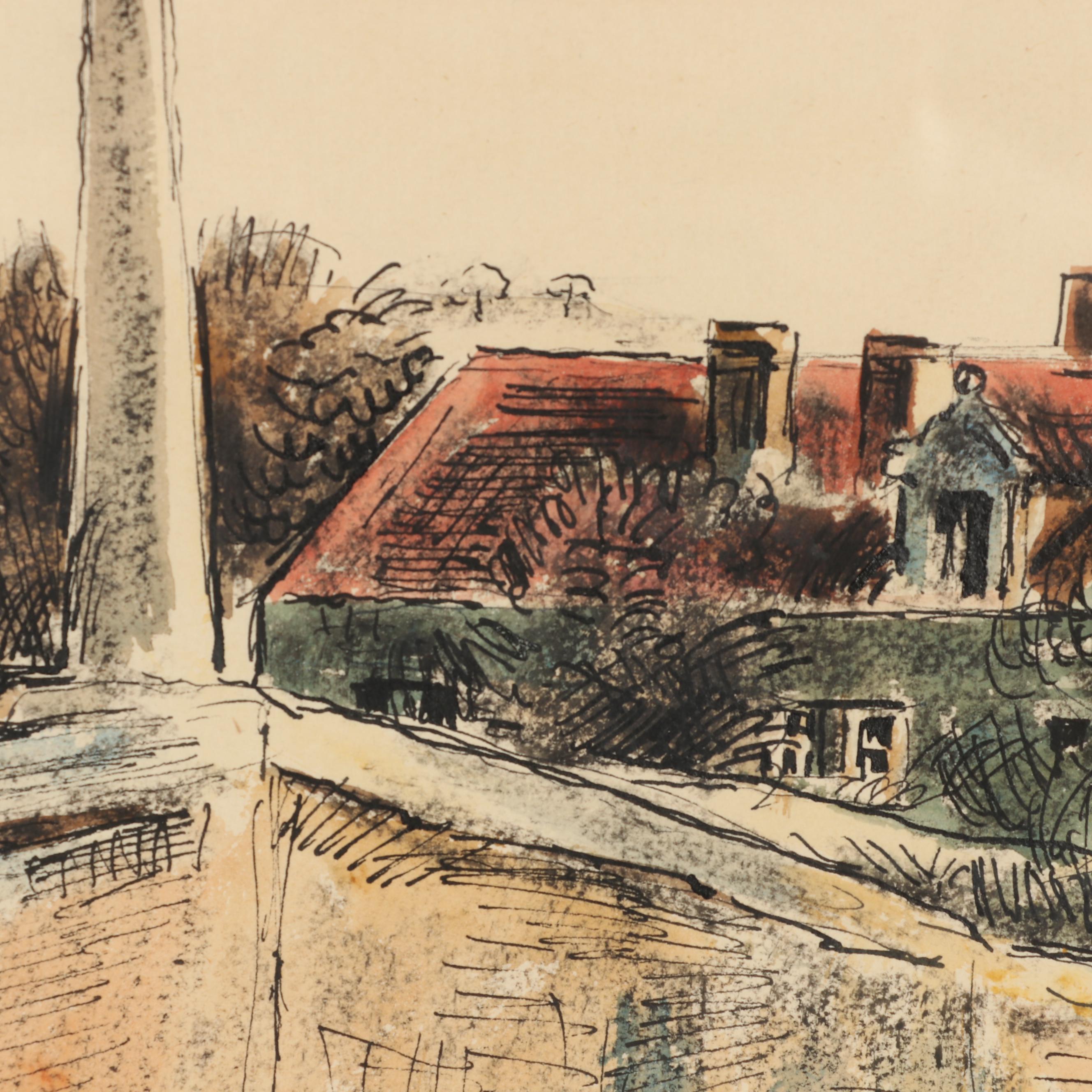 Charles Tcherniawsky Watercolor Painting "Annay sur Seine"