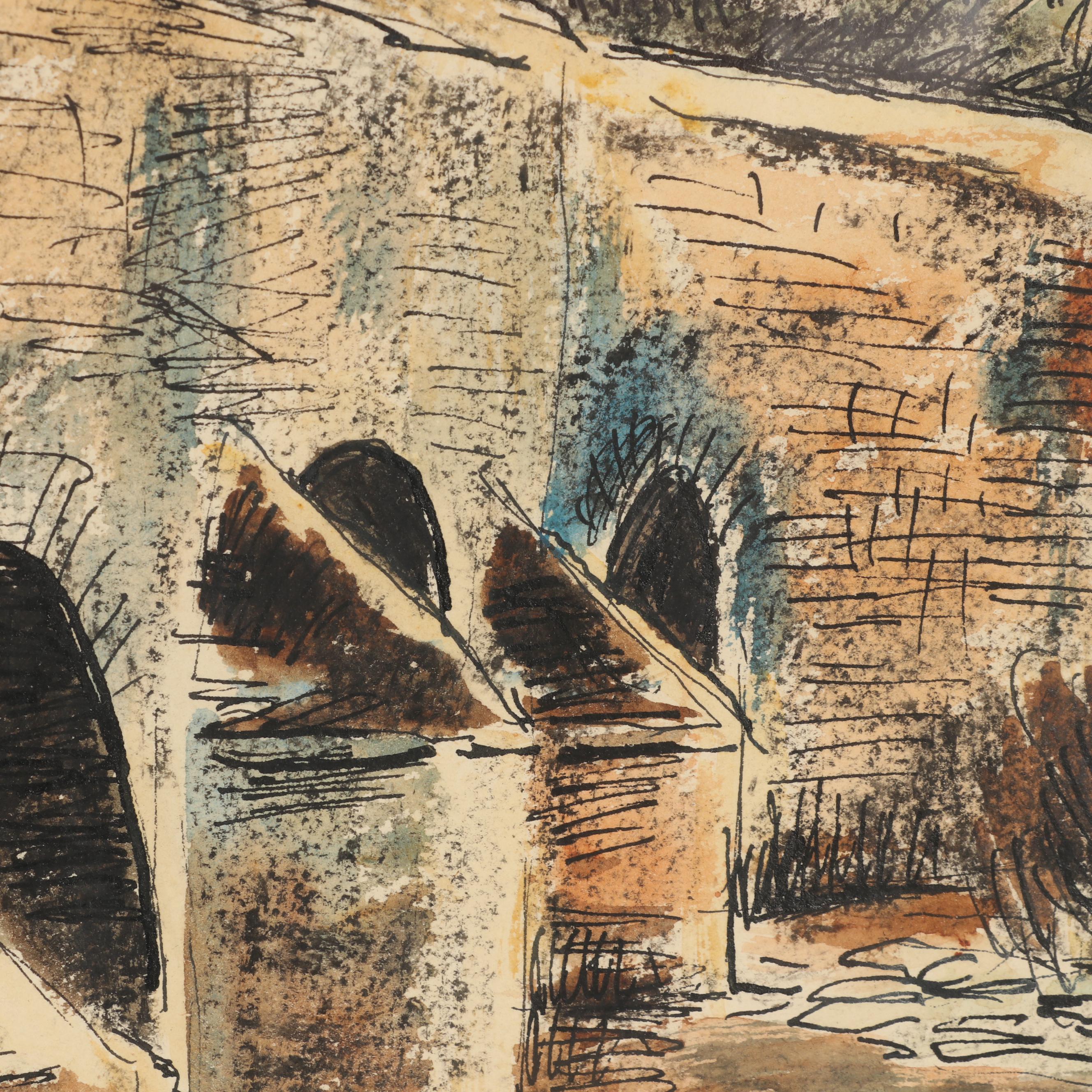 Charles Tcherniawsky Watercolor Painting "Annay sur Seine"