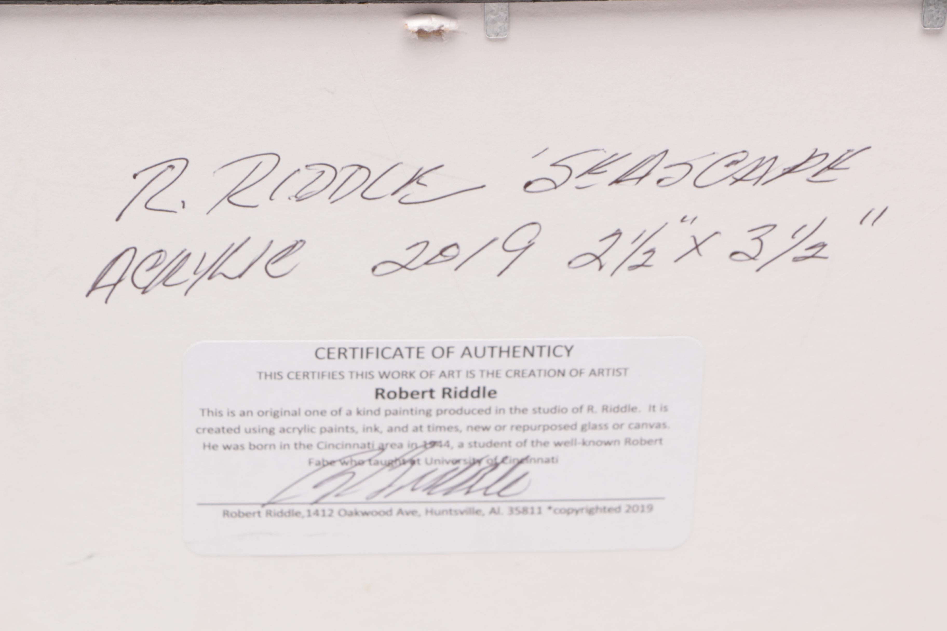 Robert Riddle Acrylic Paintings of Landscapes and Seascapes