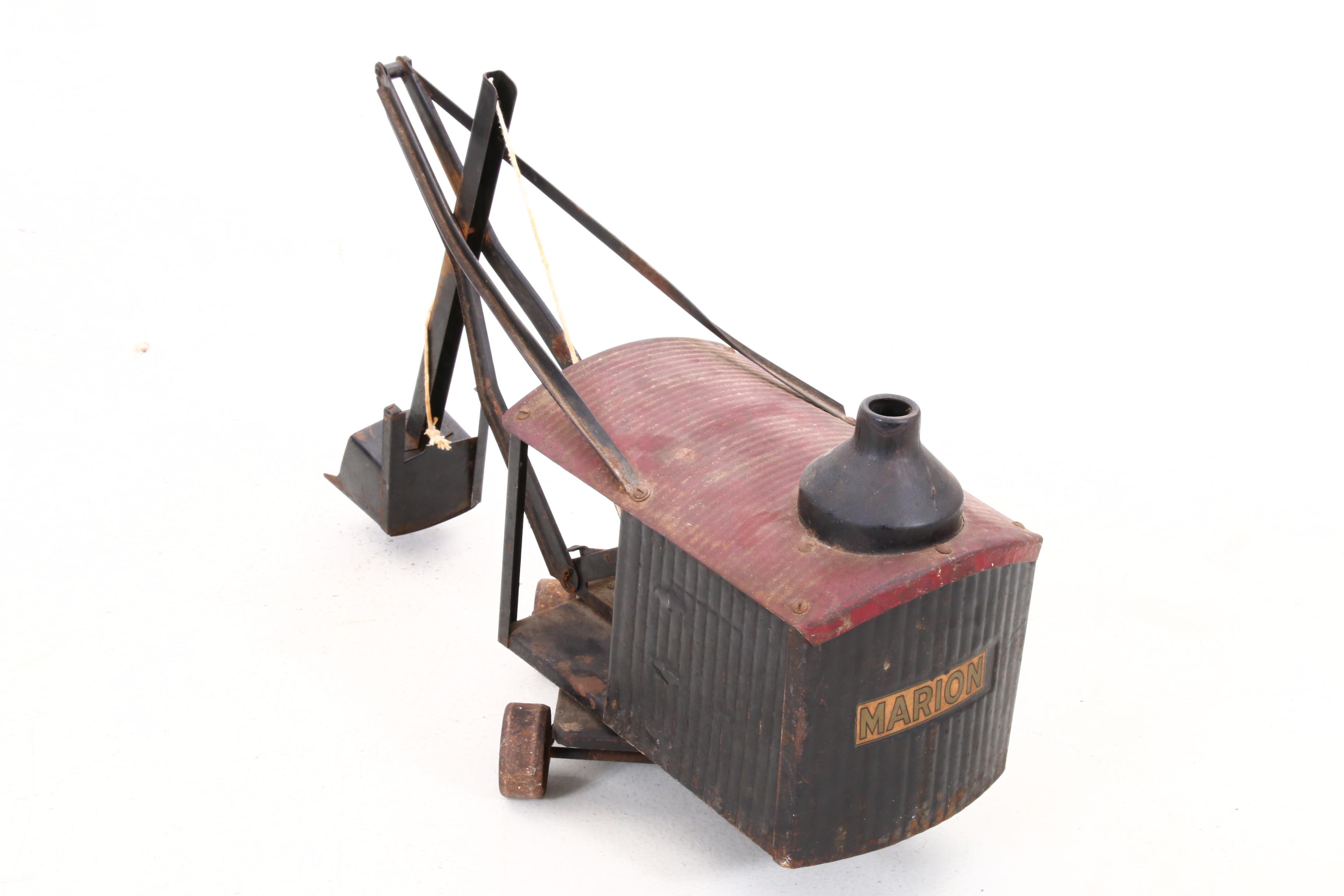 "Buddy L" Ice Delivery Truck and "Steelcraft" Steam Shovel Toys, Circa 1920s