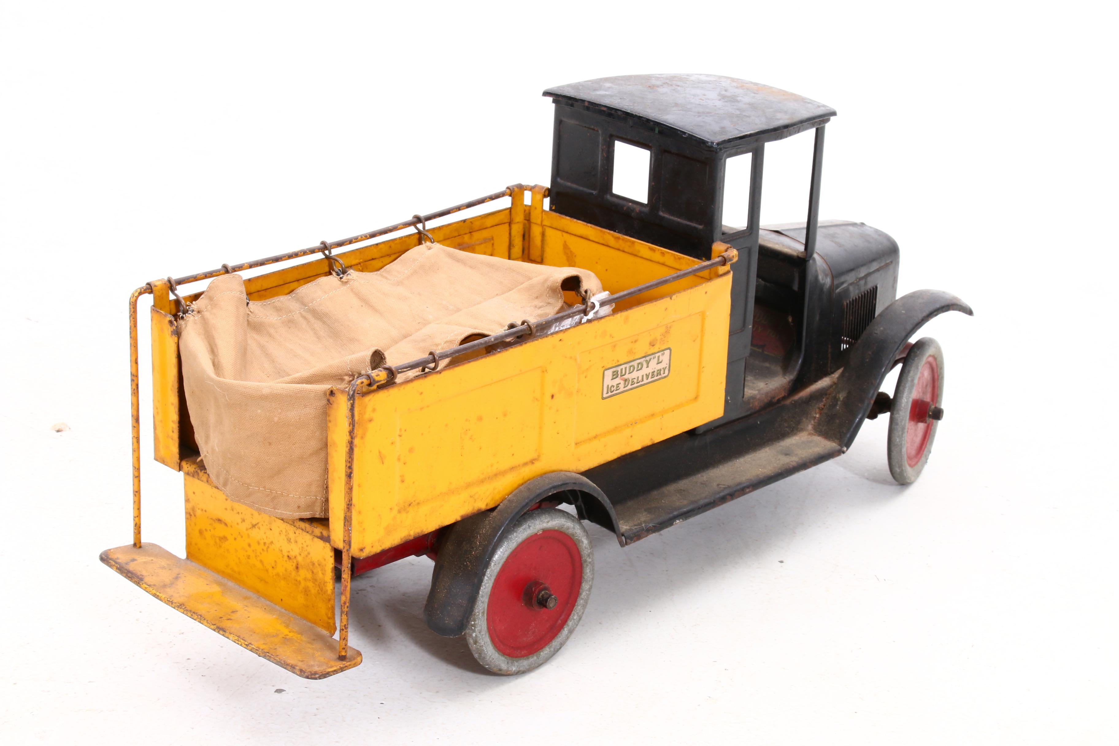 "Buddy L" Ice Delivery Truck and "Steelcraft" Steam Shovel Toys, Circa 1920s
