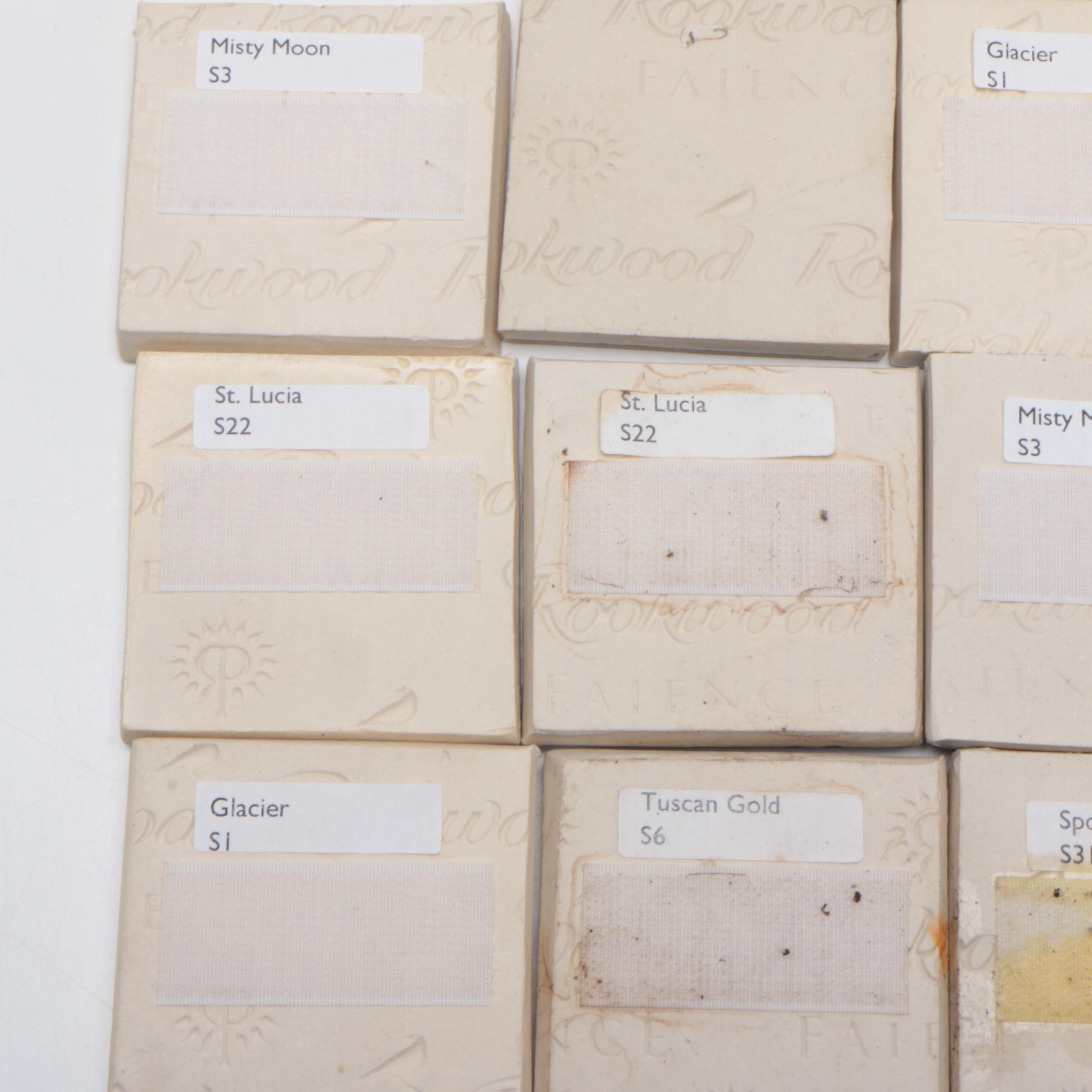 Rookwood Pottery Ceramic Faïence Tile Glaze Samples, Contemporary