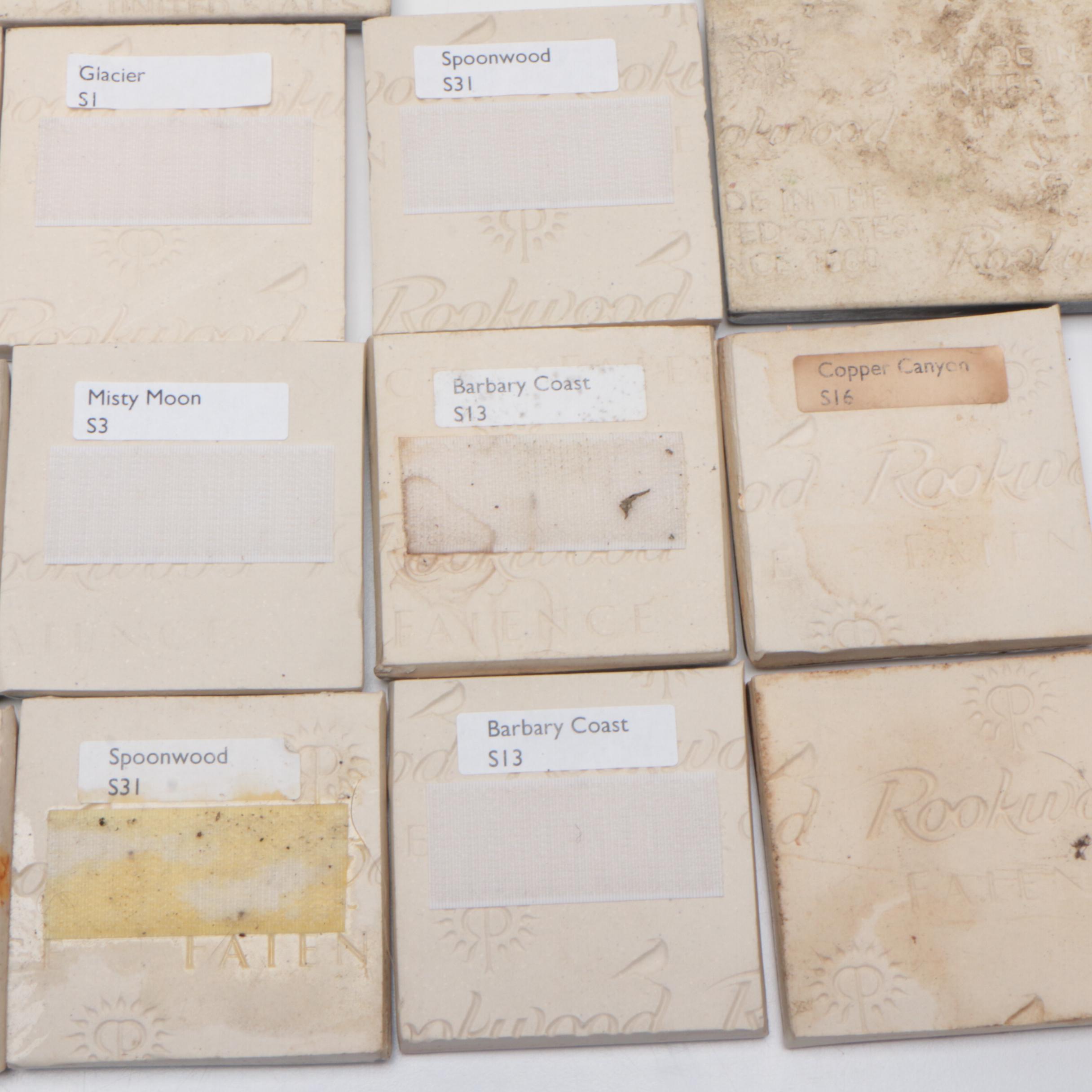 Rookwood Pottery Ceramic Faïence Tile Glaze Samples, Contemporary