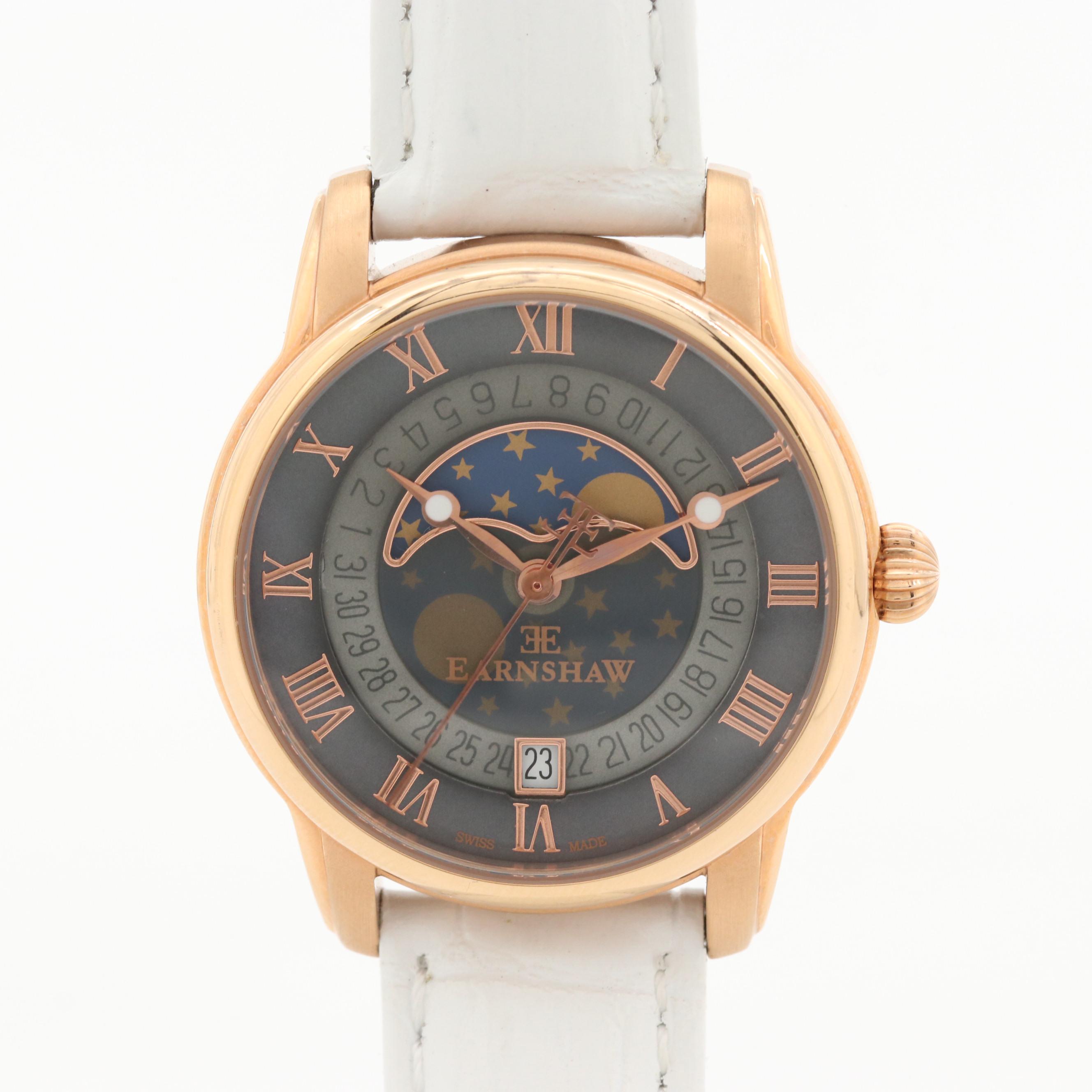 Thomas Earnshaw Longitude Gold Tone Moonphase Watch