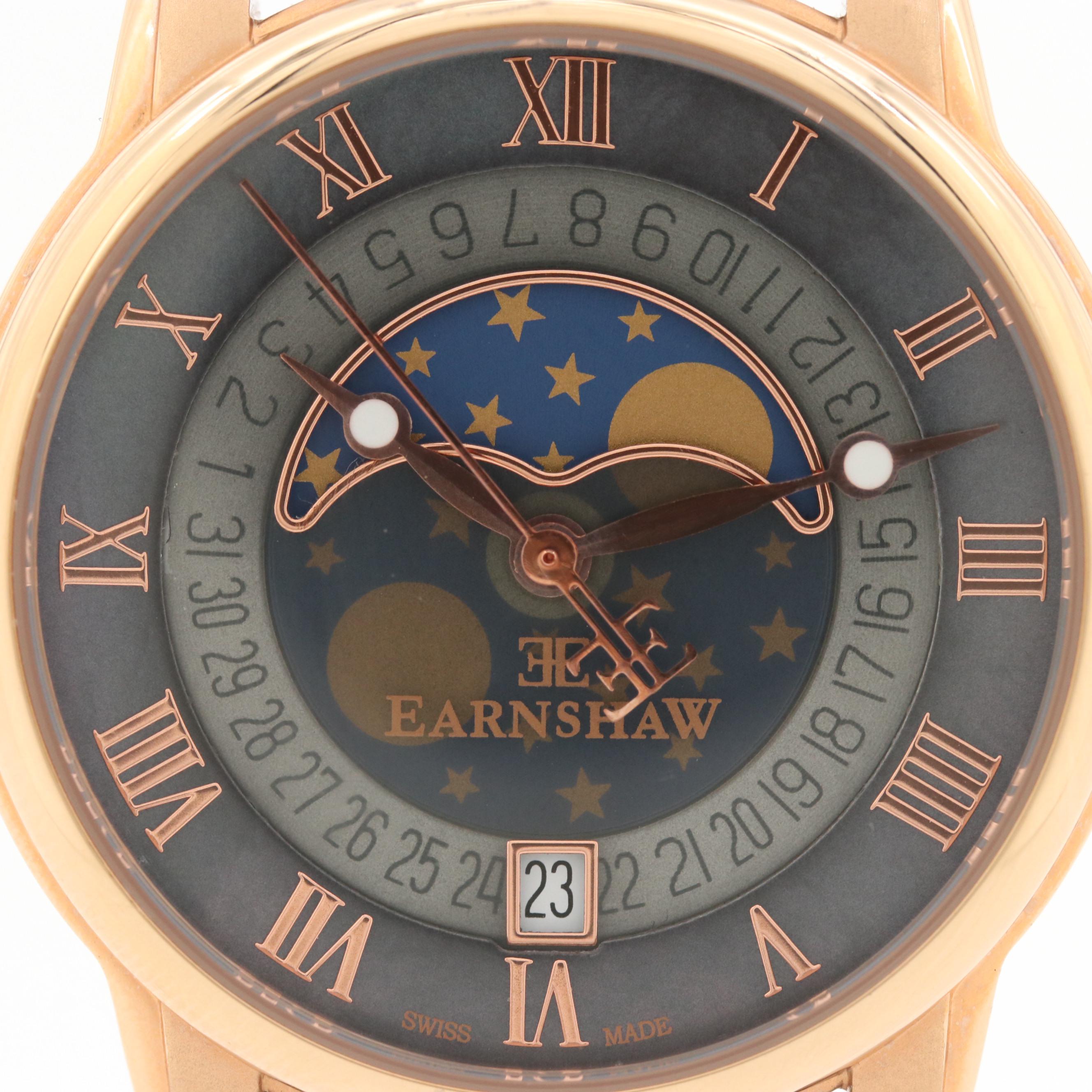 Thomas Earnshaw Longitude Gold Tone Moonphase Watch