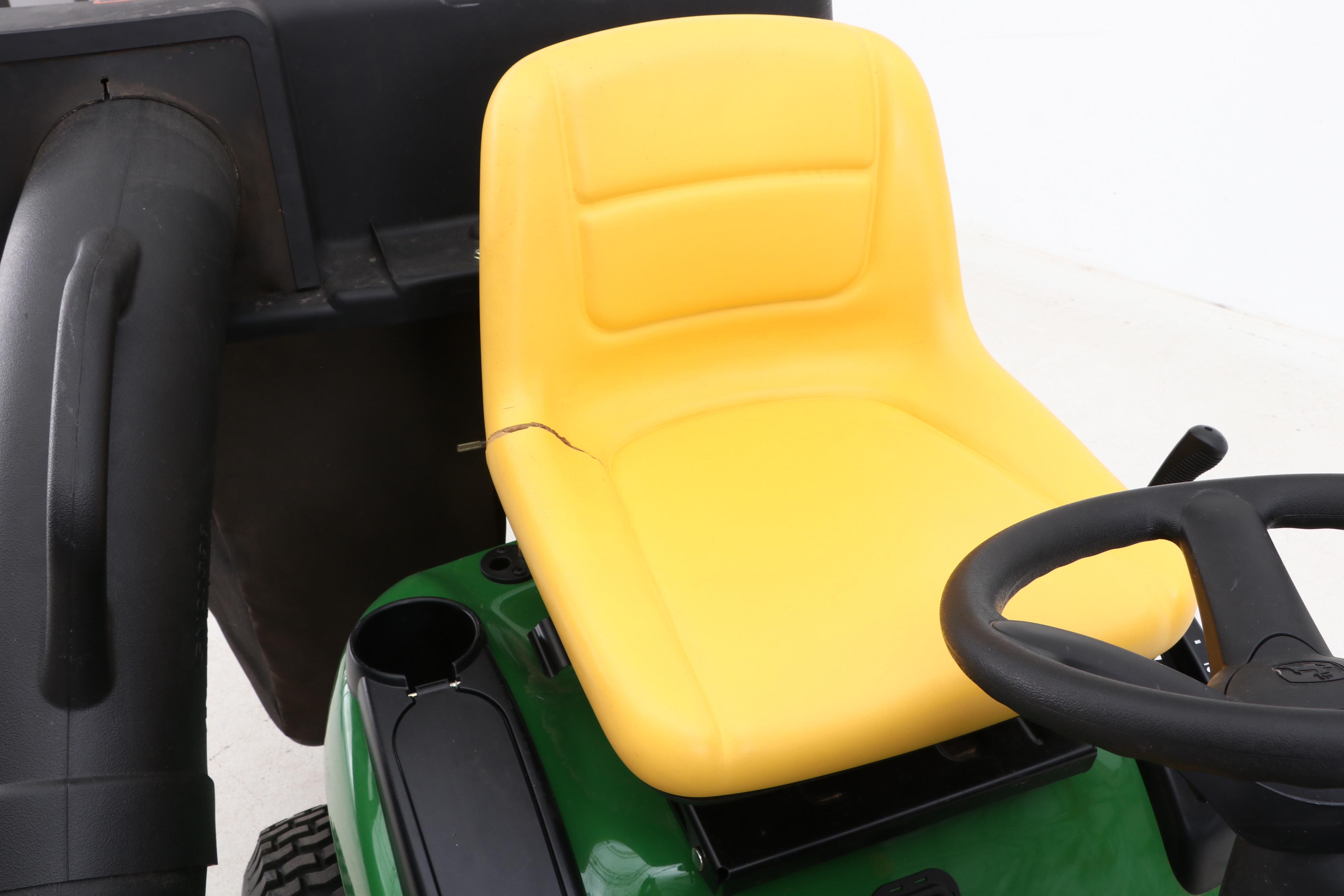 John Deere D120 Riding Lawn Mower and Bag Attachment