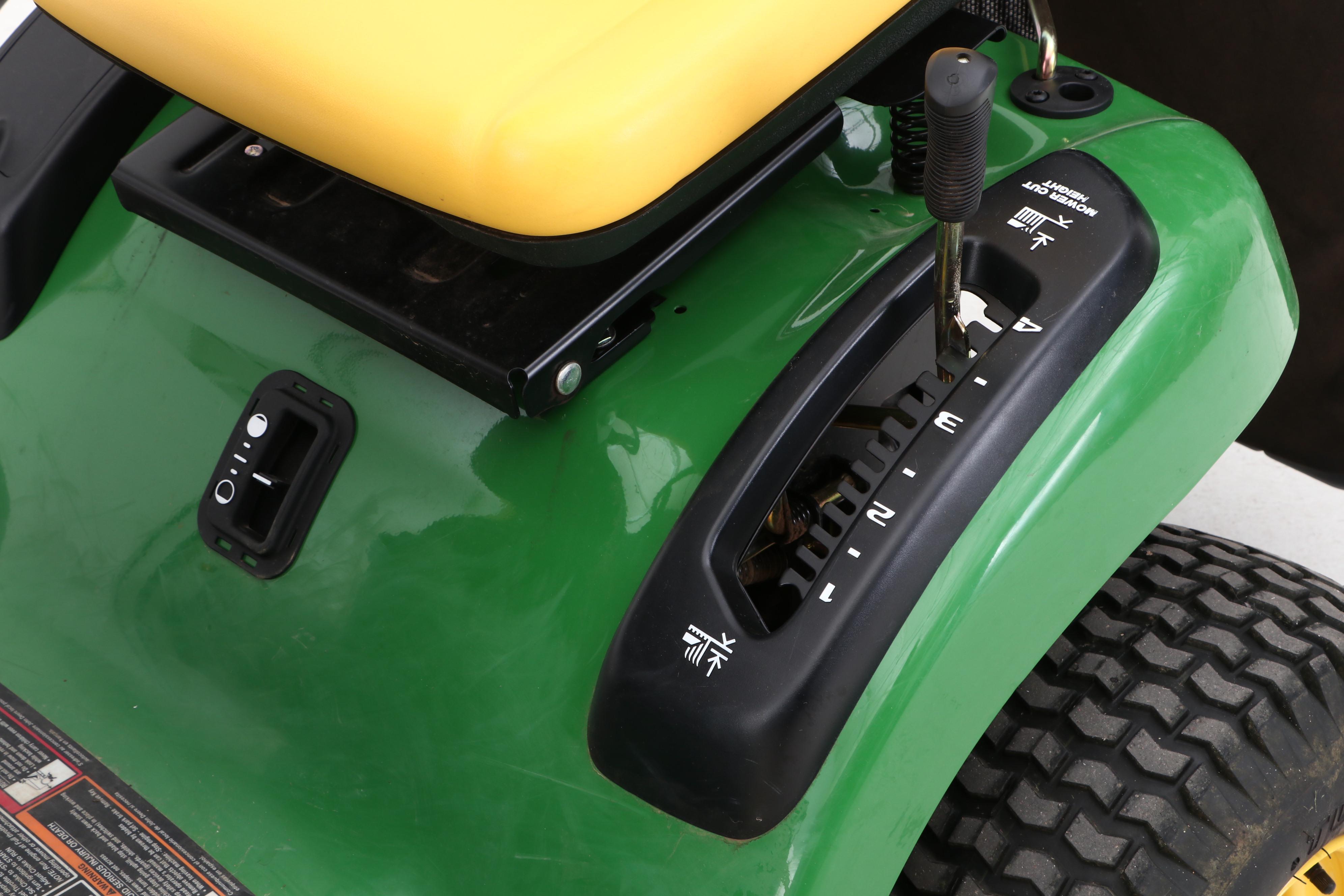 John Deere D120 Riding Lawn Mower and Bag Attachment