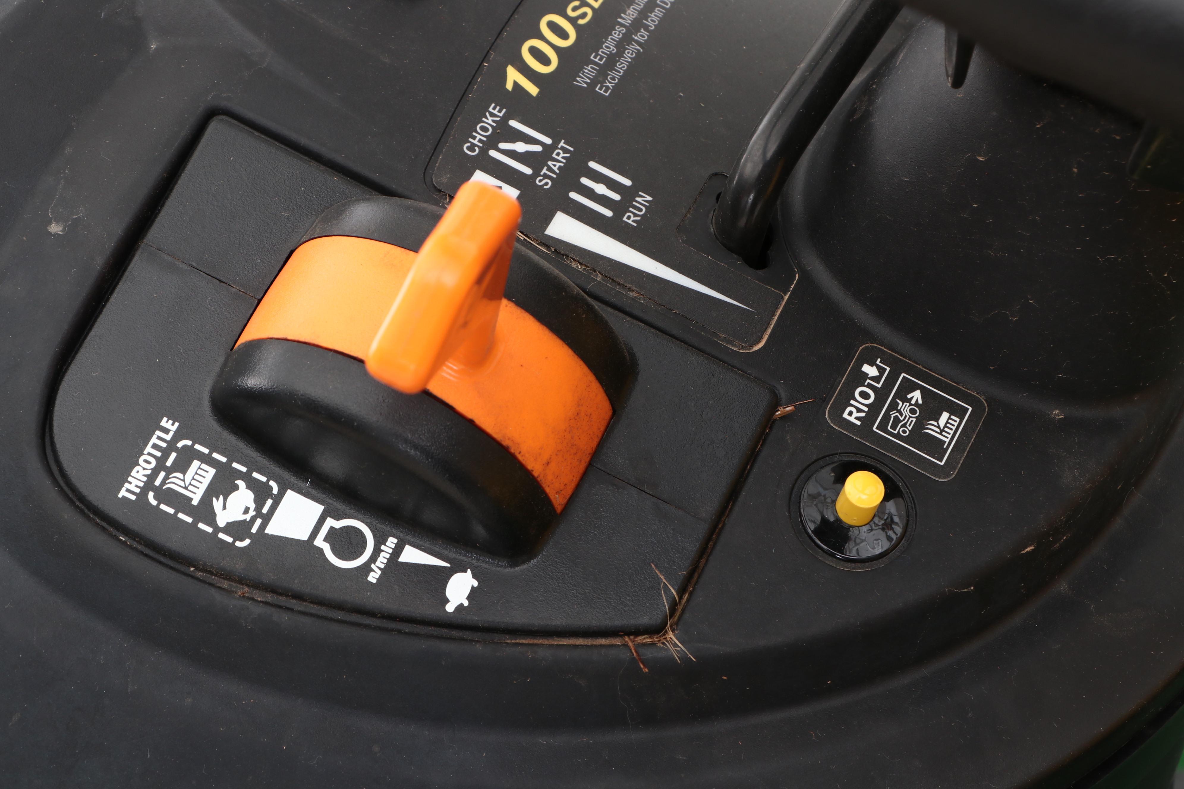 John Deere D120 Riding Lawn Mower and Bag Attachment