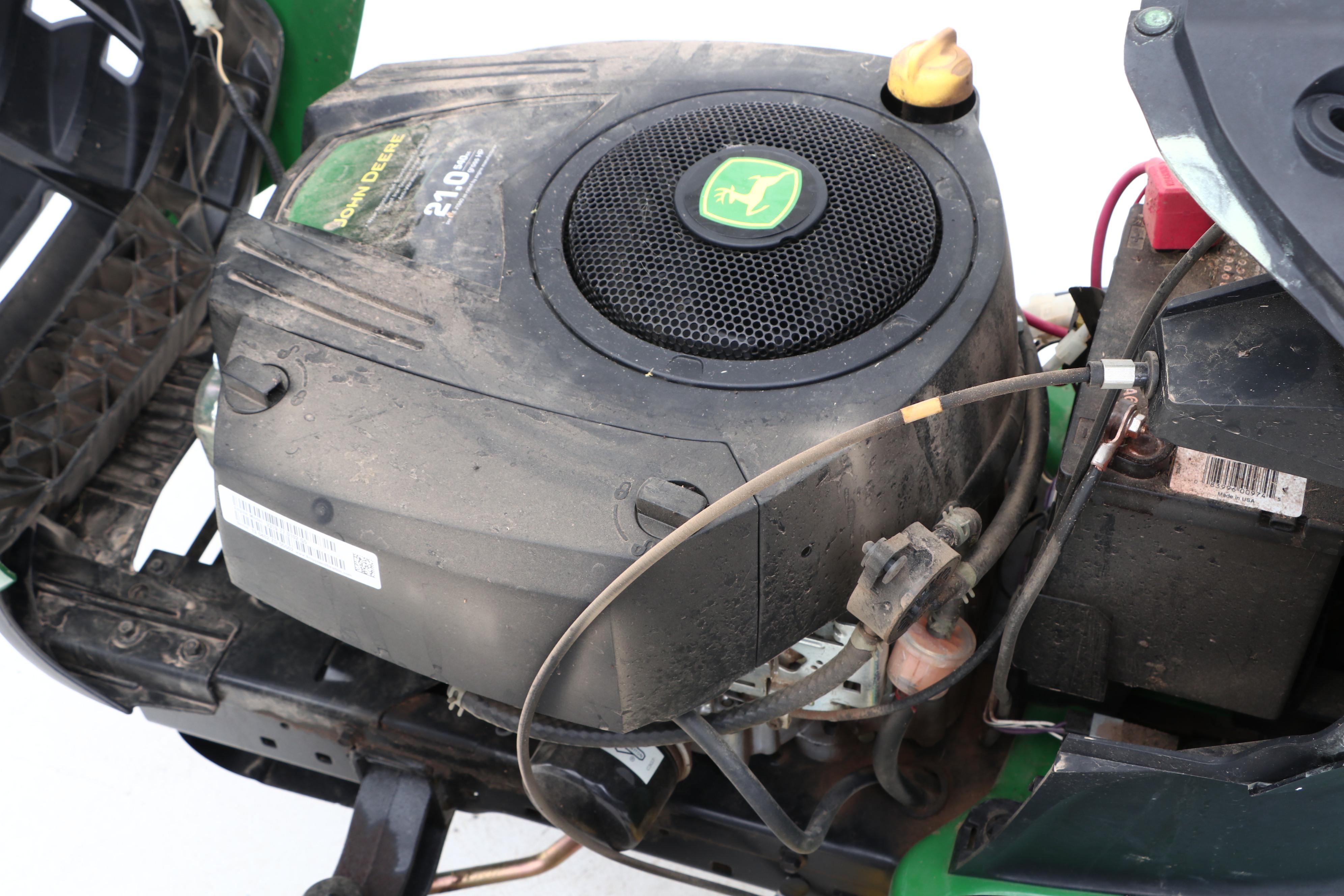 John Deere D120 Riding Lawn Mower and Bag Attachment