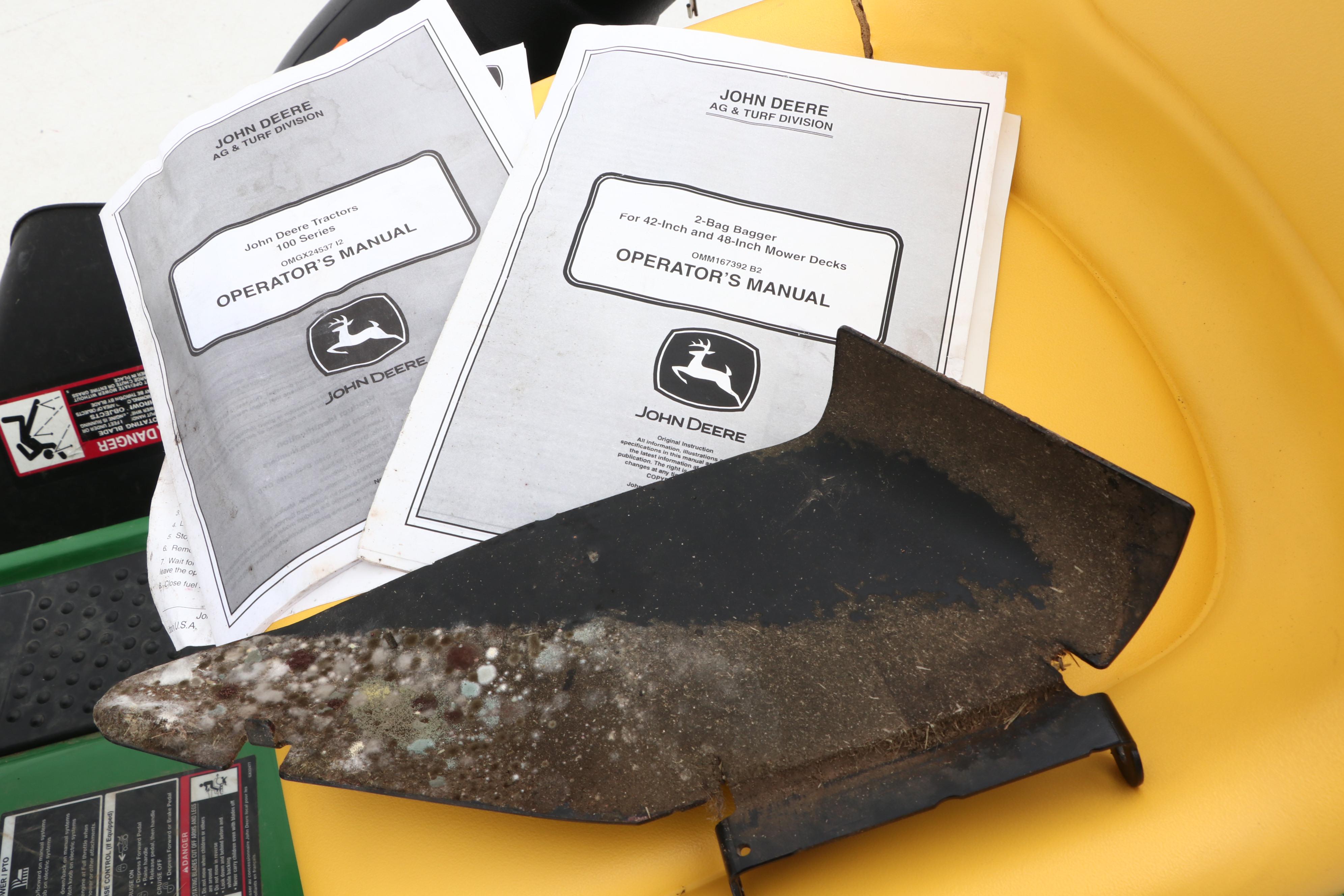 John Deere D120 Riding Lawn Mower and Bag Attachment