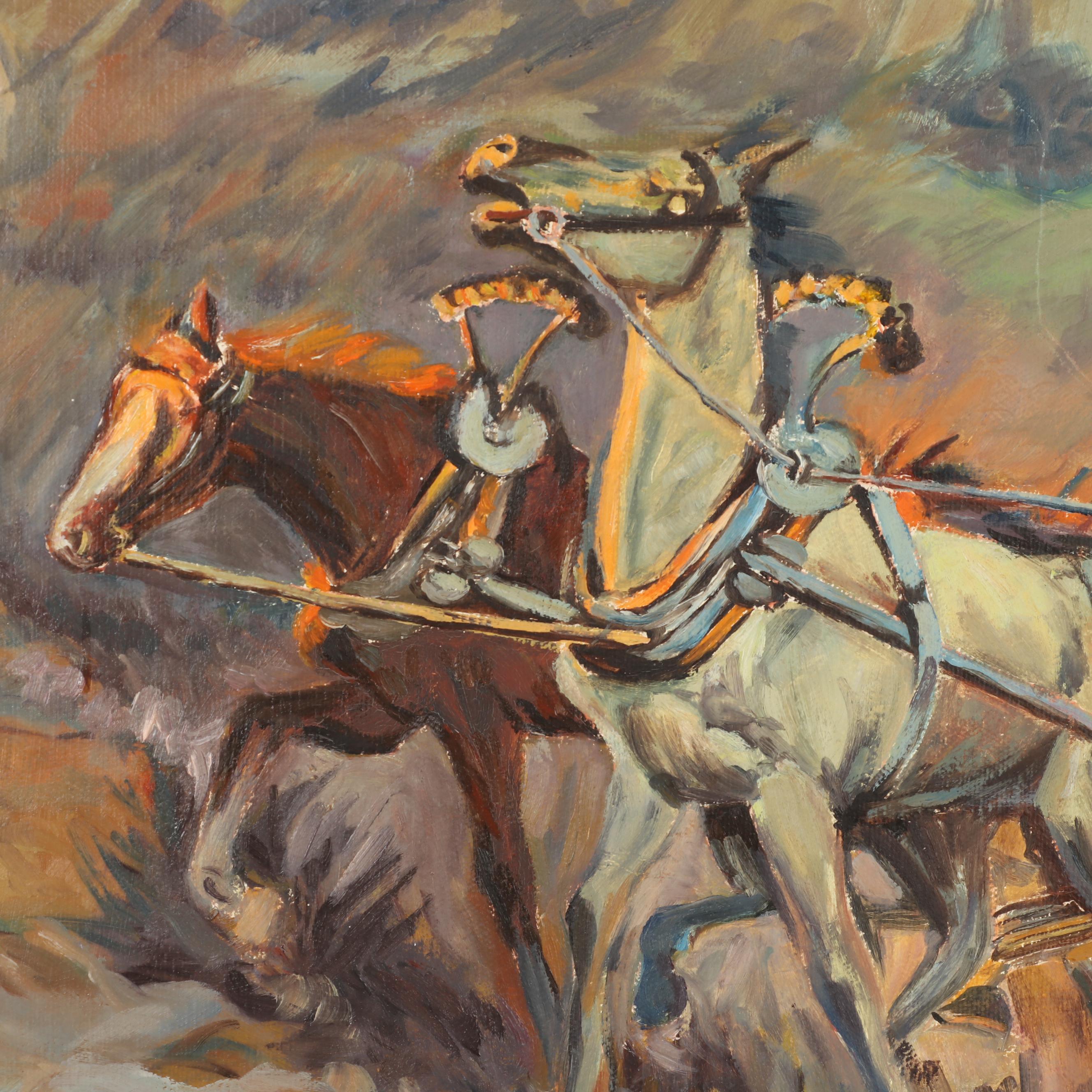 Wagon Train Oil Painting