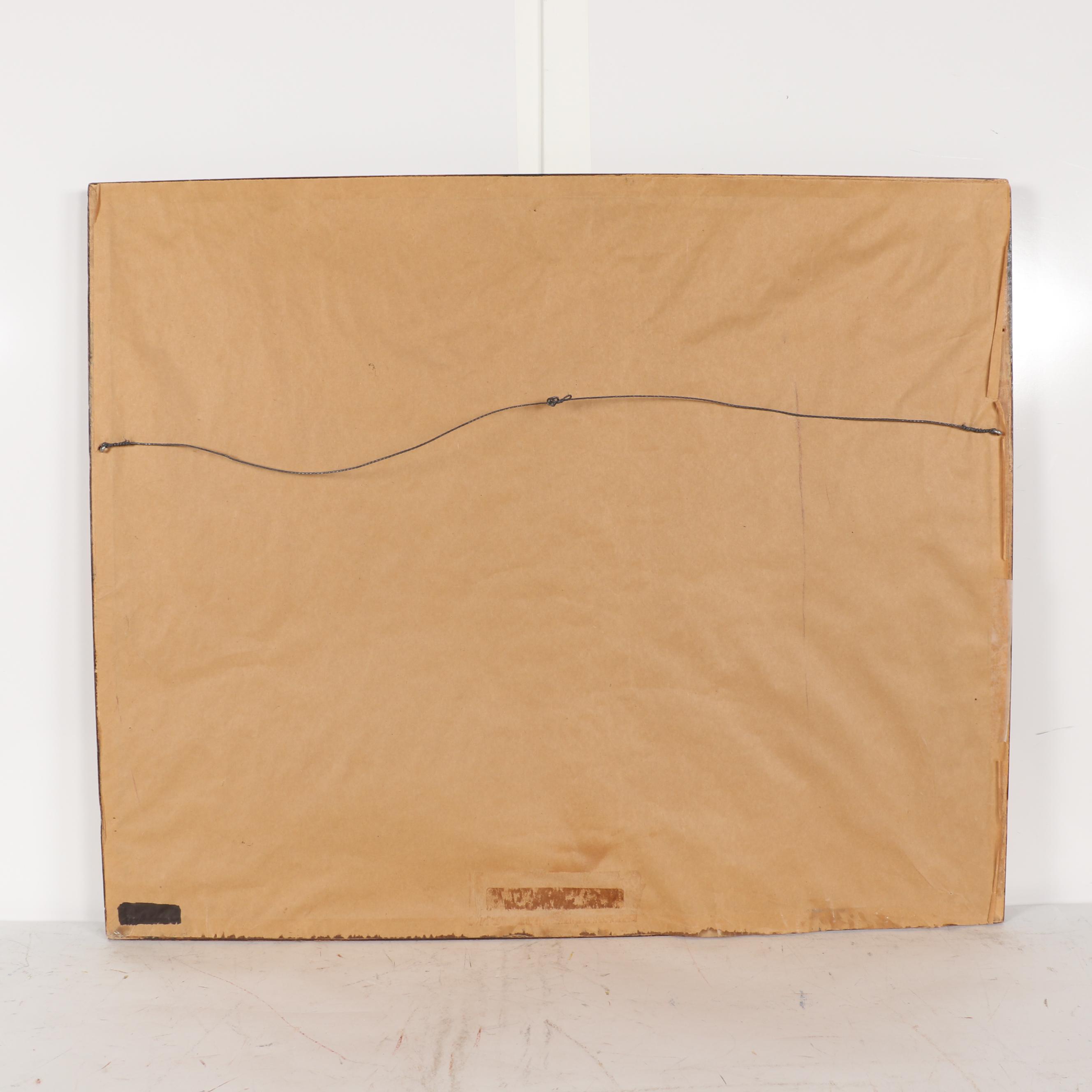 Lucien Delarue Watercolor of Parisian Marketplace