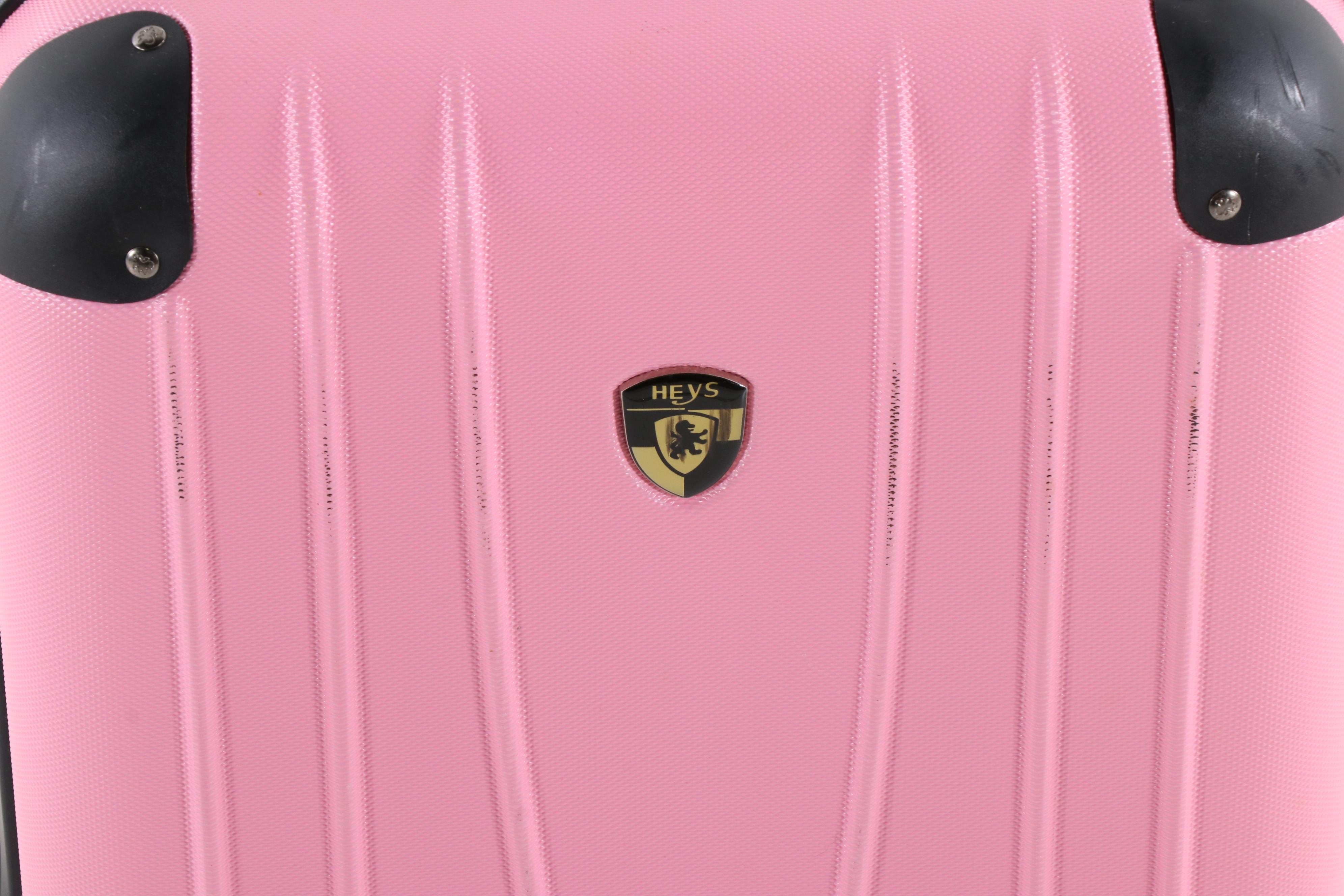 Heys Expandable Hardside Spinner Two-Piece Luggage Set in Pink and Black