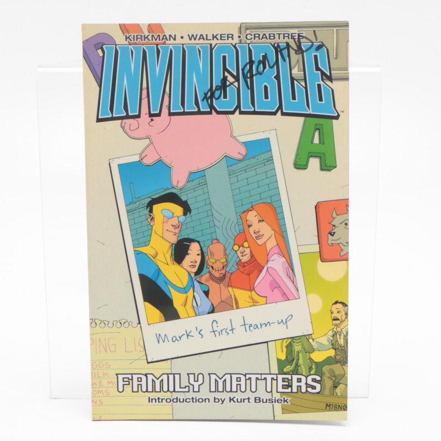 Robert Kirkman Signed "Invincible Vol.1: Family Matters" Comic Book
