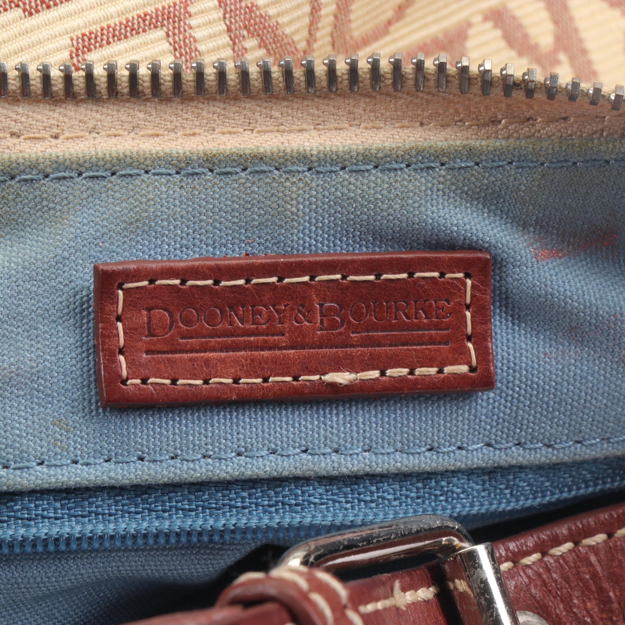 Dooney & Bourke Signature Canvas Hearts and Stars Shoulder Bag With Leather Trim