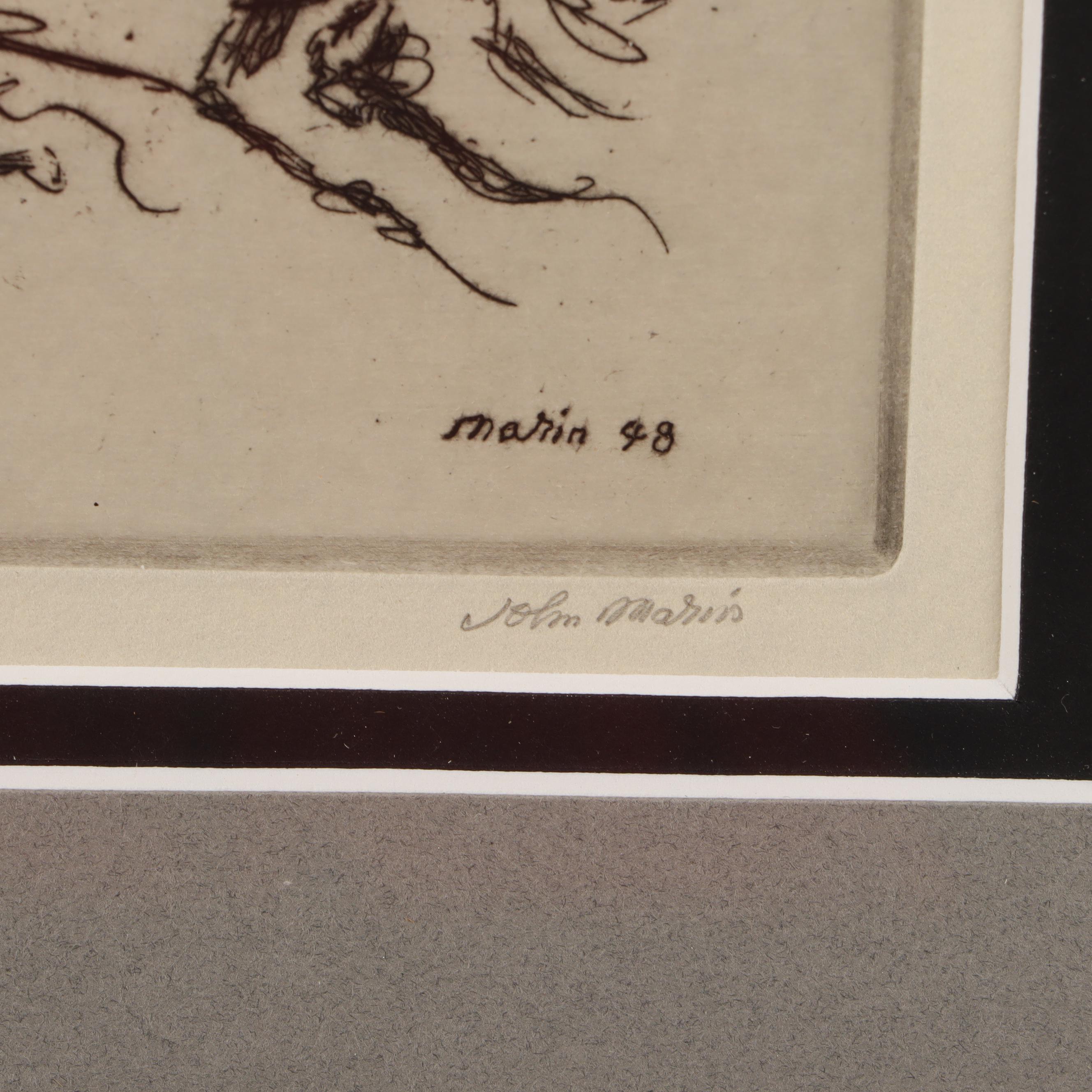 John Marin Etching "Lobster Fisherman"