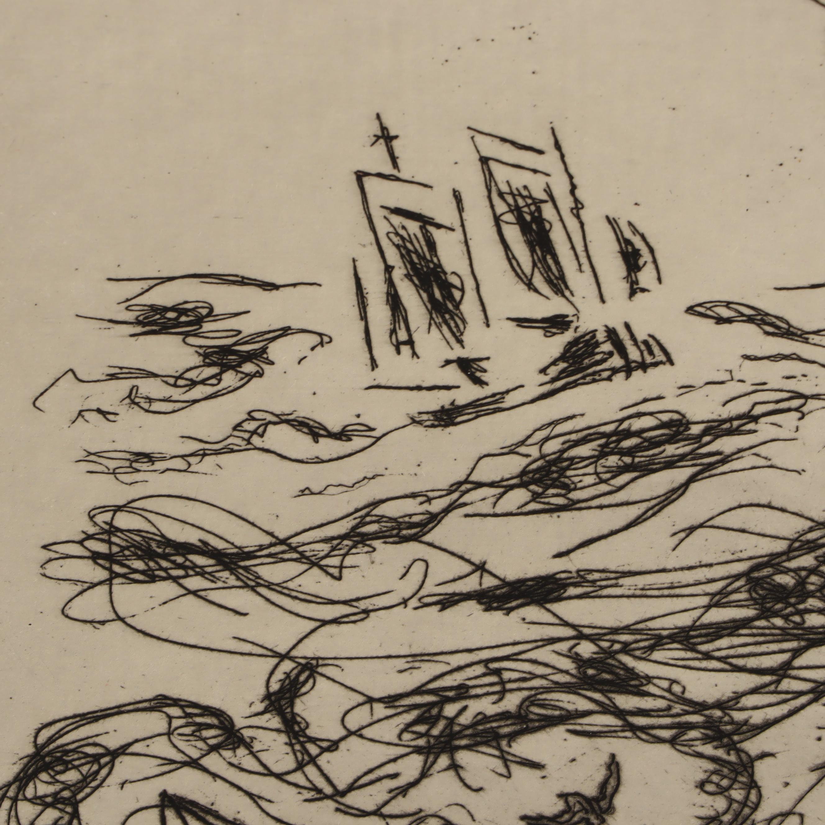 John Marin Etching "Lobster Fisherman"