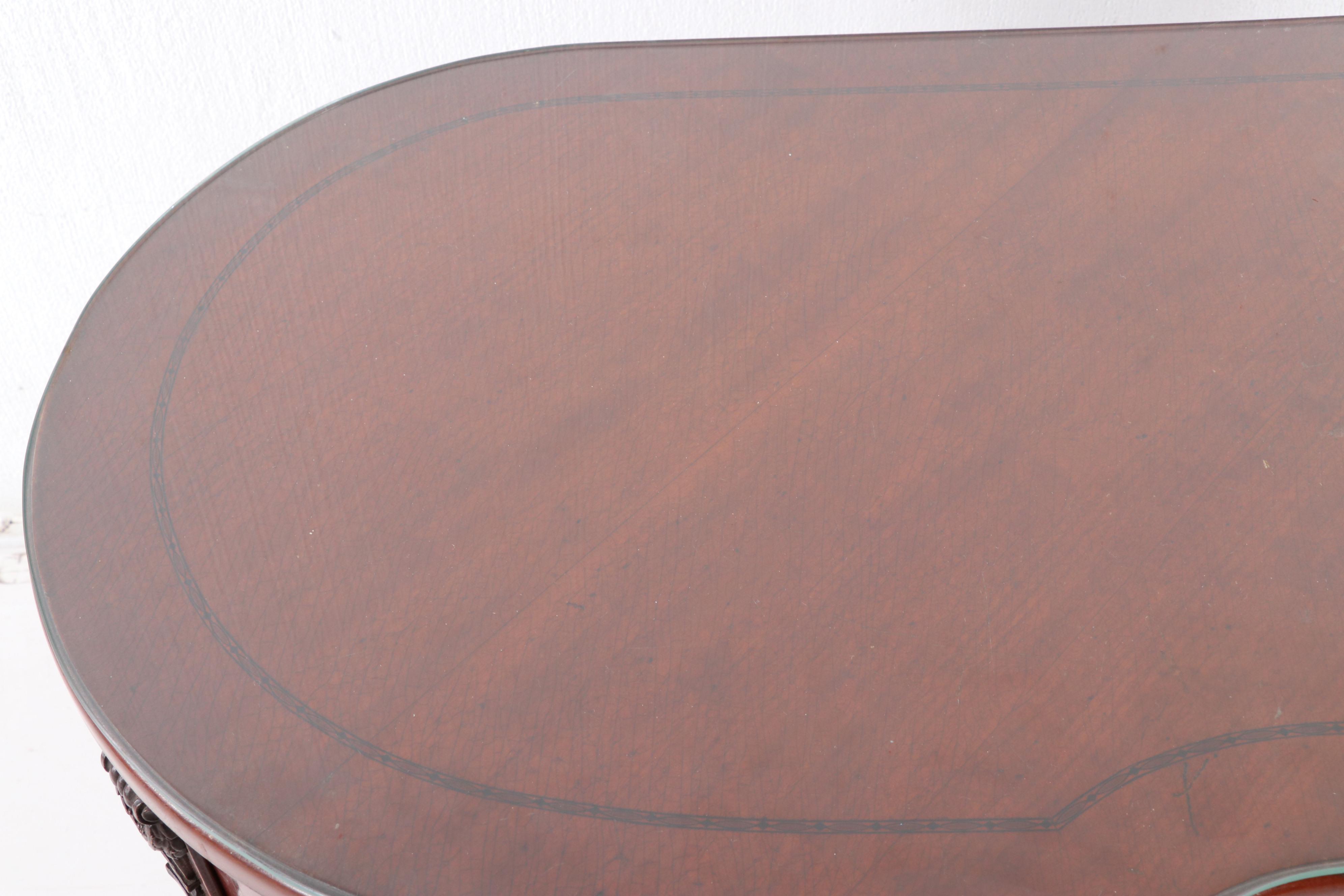 Louis XVI Style Mahogany Dressing Table and Chair, Mid-20th Century