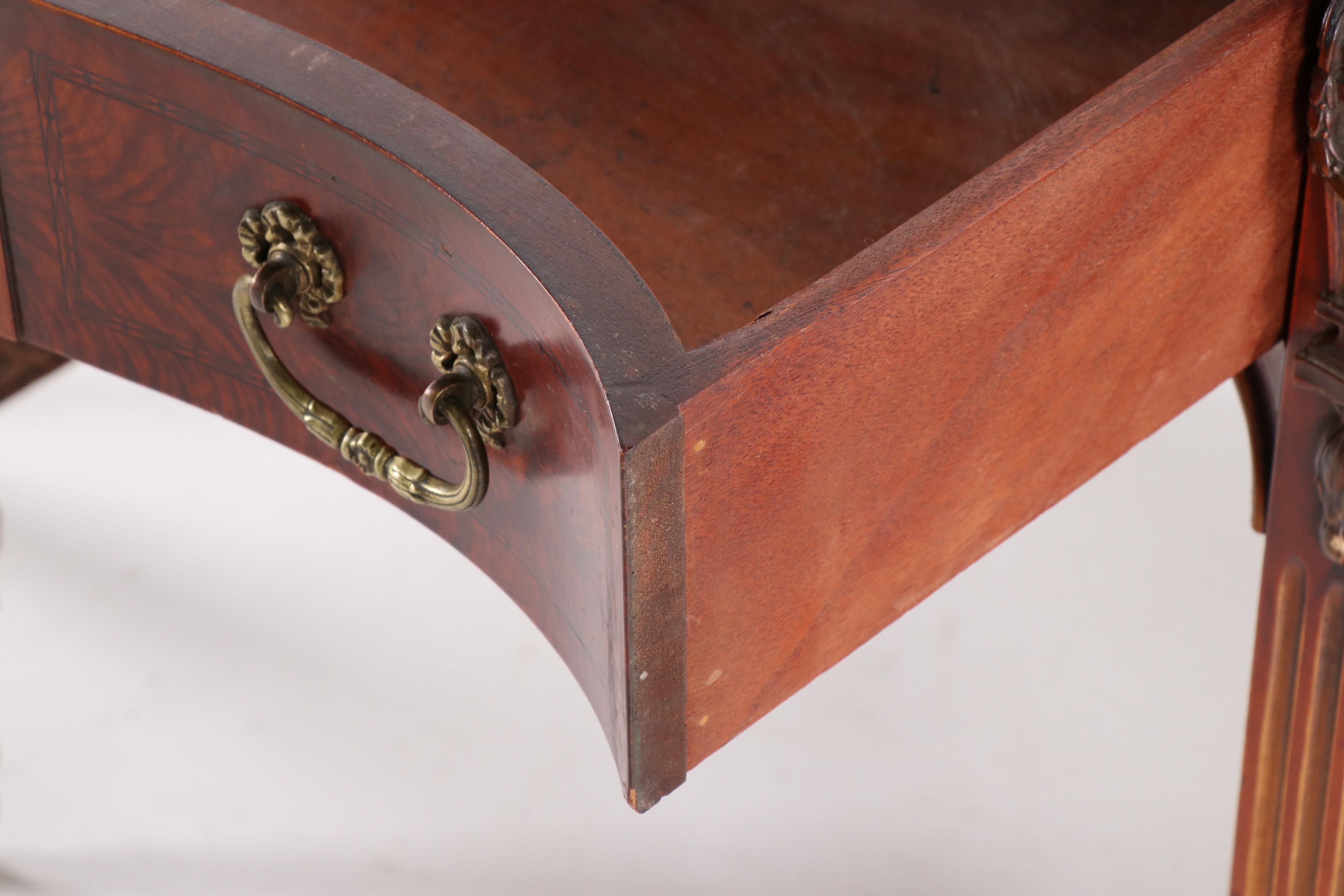 Louis XVI Style Mahogany Dressing Table and Chair, Mid-20th Century