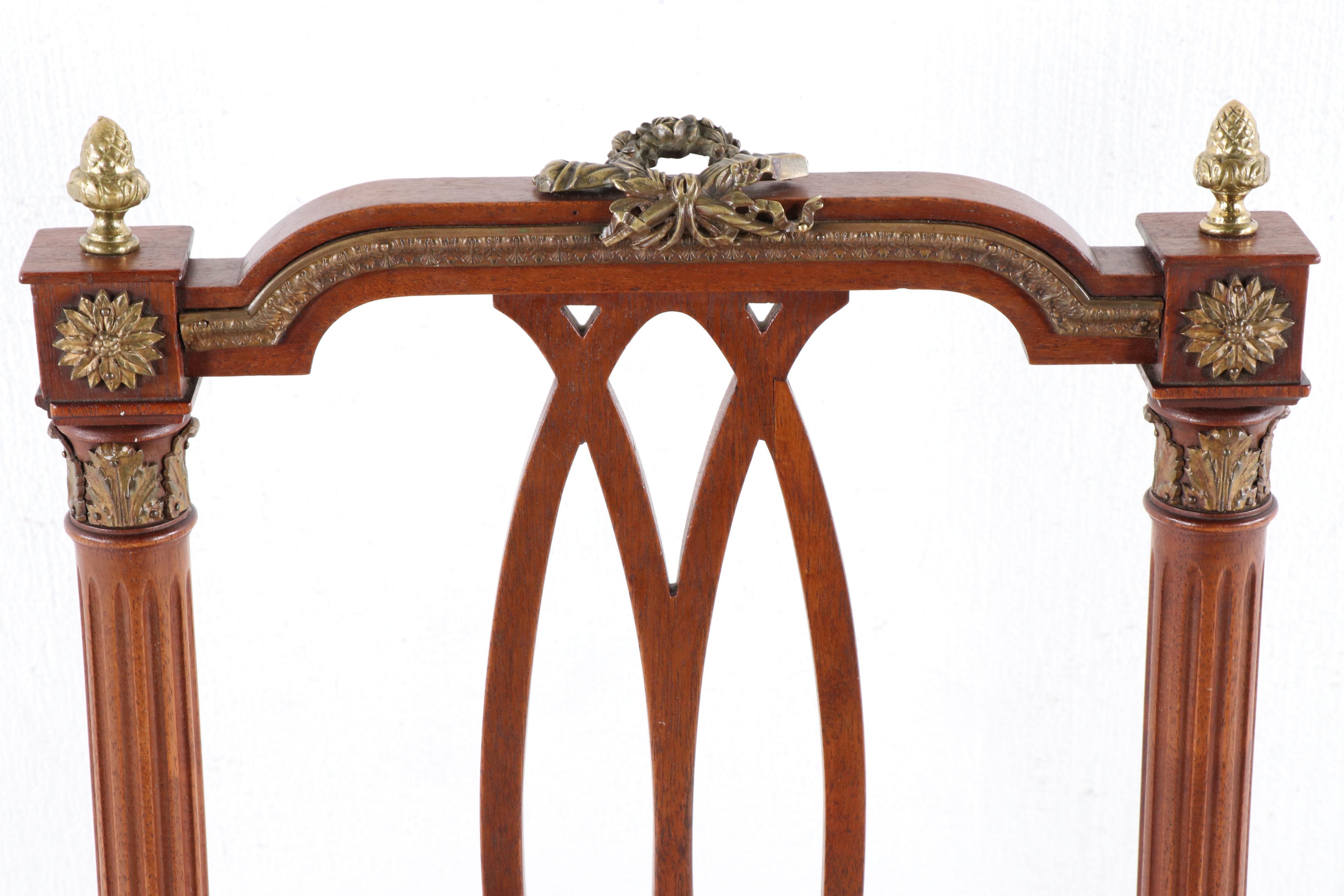 Louis XVI Style Mahogany Dressing Table and Chair, Mid-20th Century