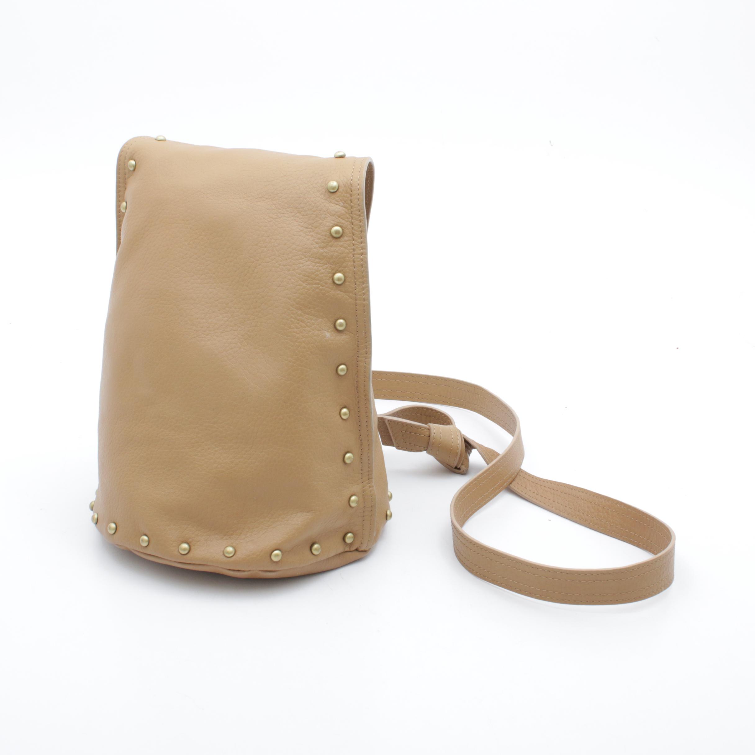 Patti Hansen Hung on U Studded Leather Shoulder Bag with Zippered Pouch