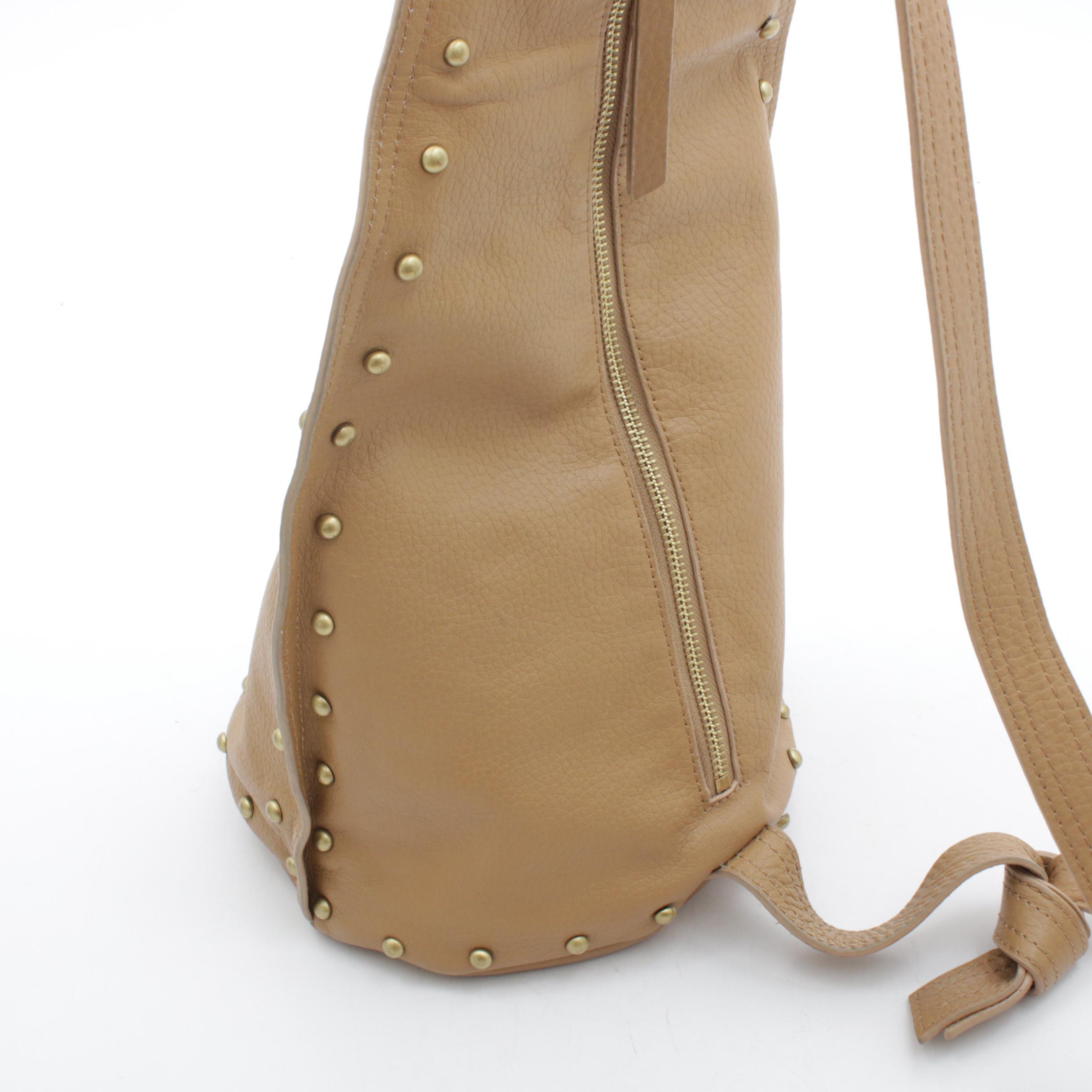 Patti Hansen Hung on U Studded Leather Shoulder Bag with Zippered Pouch