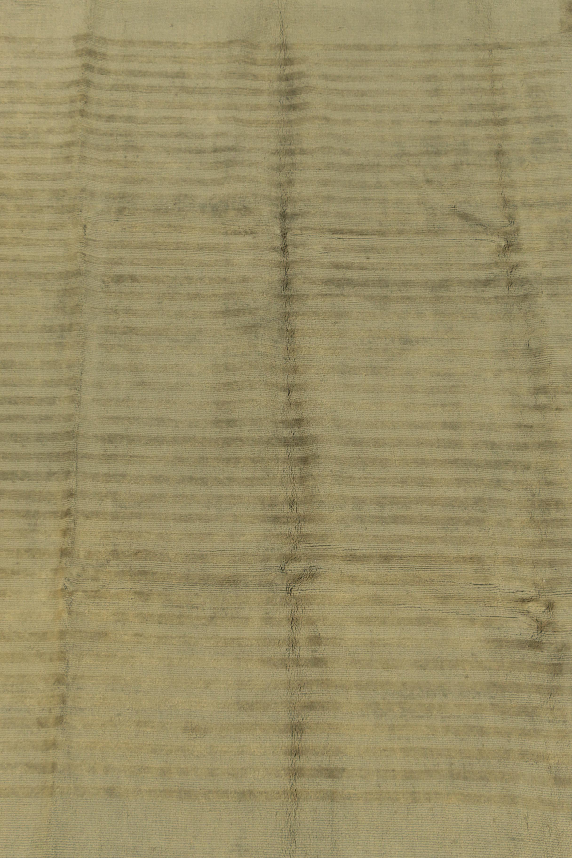 Hand-Loomed Indian Modern Loop and Cut Pile Wool Area Rug