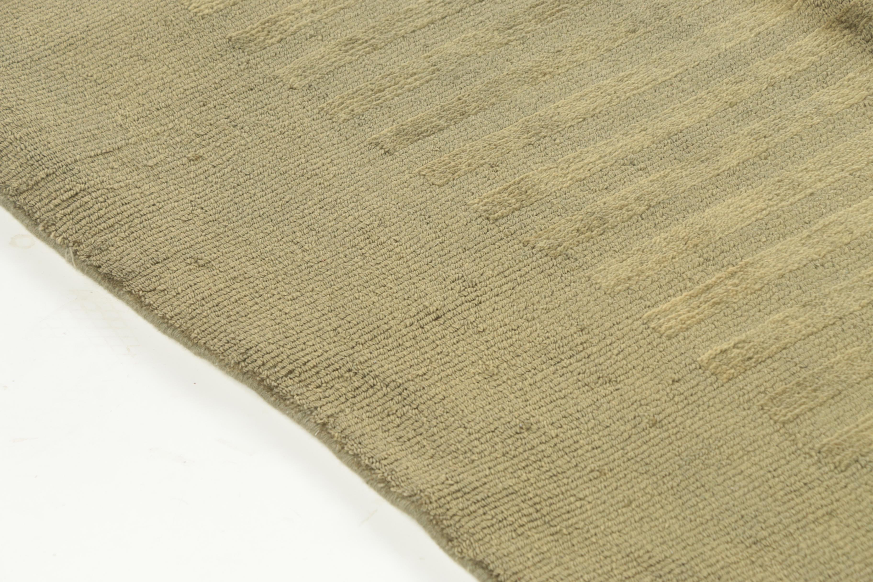 Hand-Loomed Indian Modern Loop and Cut Pile Wool Area Rug