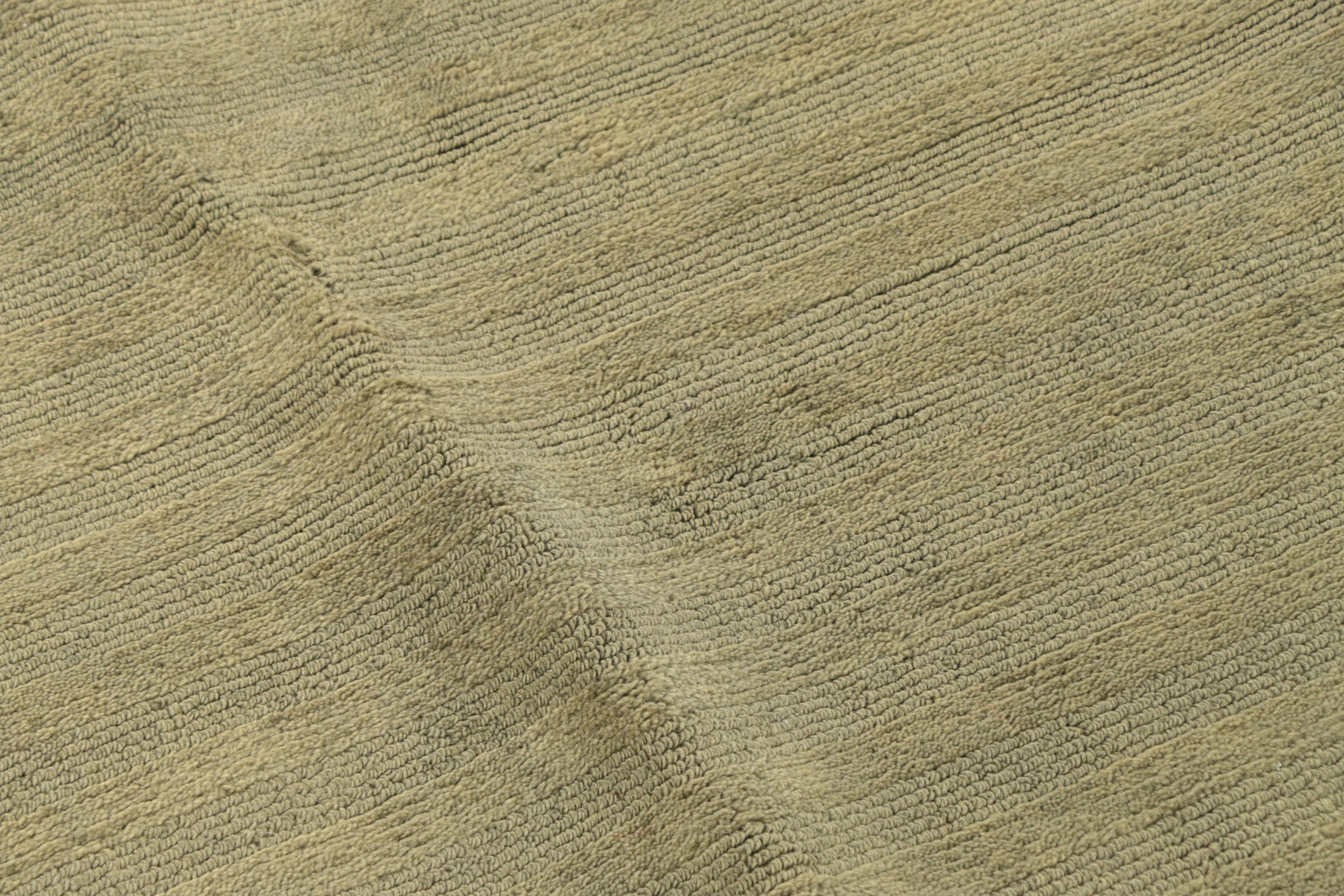 Hand-Loomed Indian Modern Loop and Cut Pile Wool Area Rug