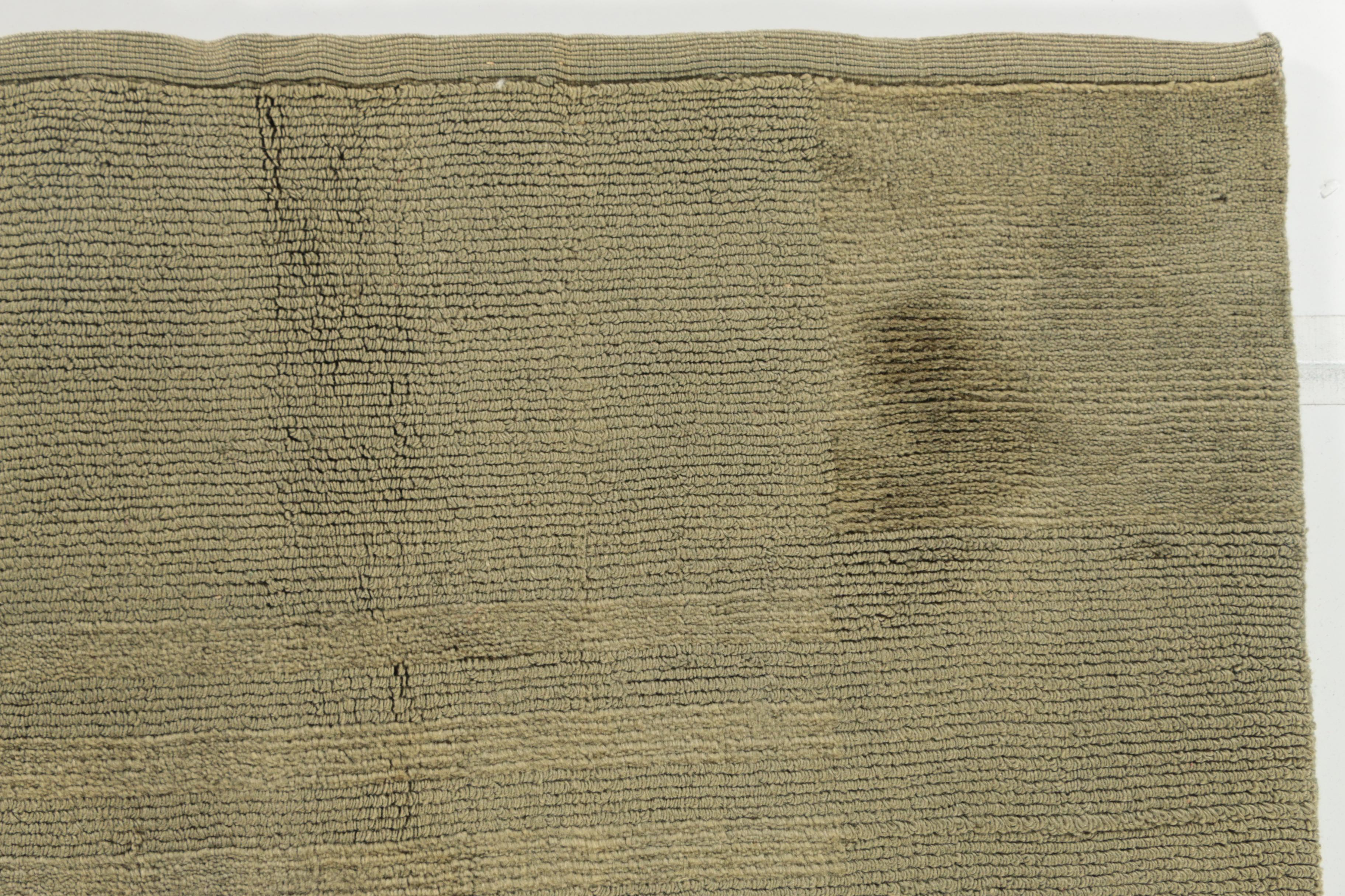 Hand-Loomed Indian Modern Loop and Cut Pile Wool Area Rug