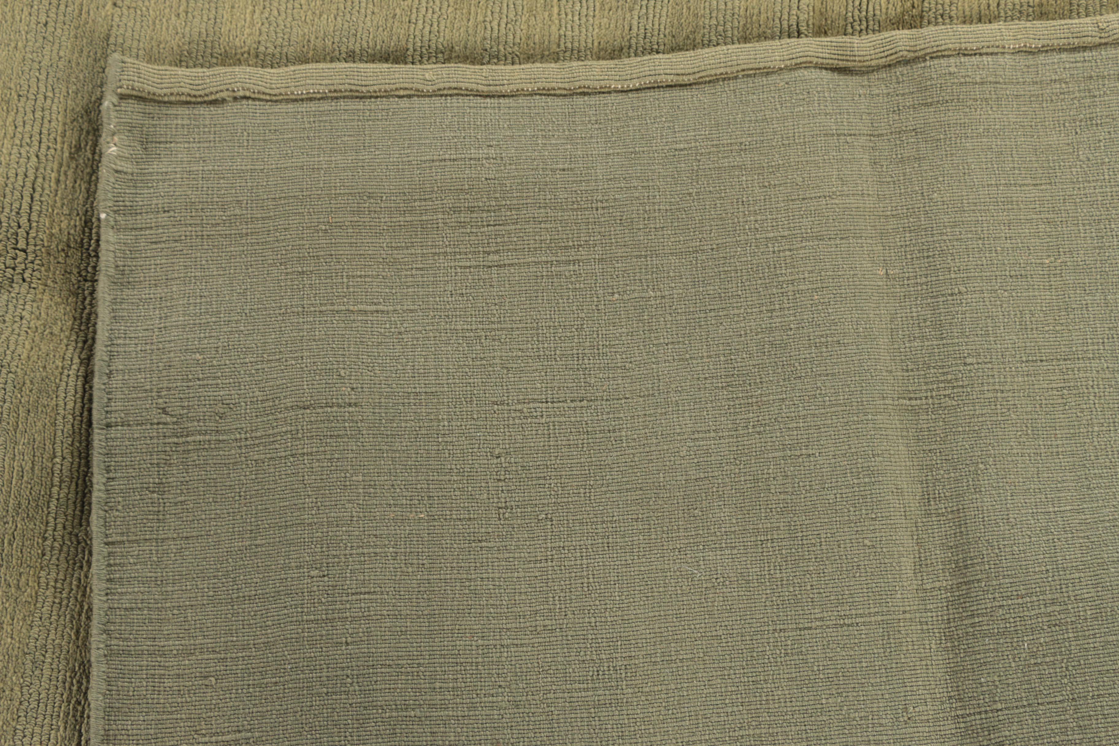 Hand-Loomed Indian Modern Loop and Cut Pile Wool Area Rug