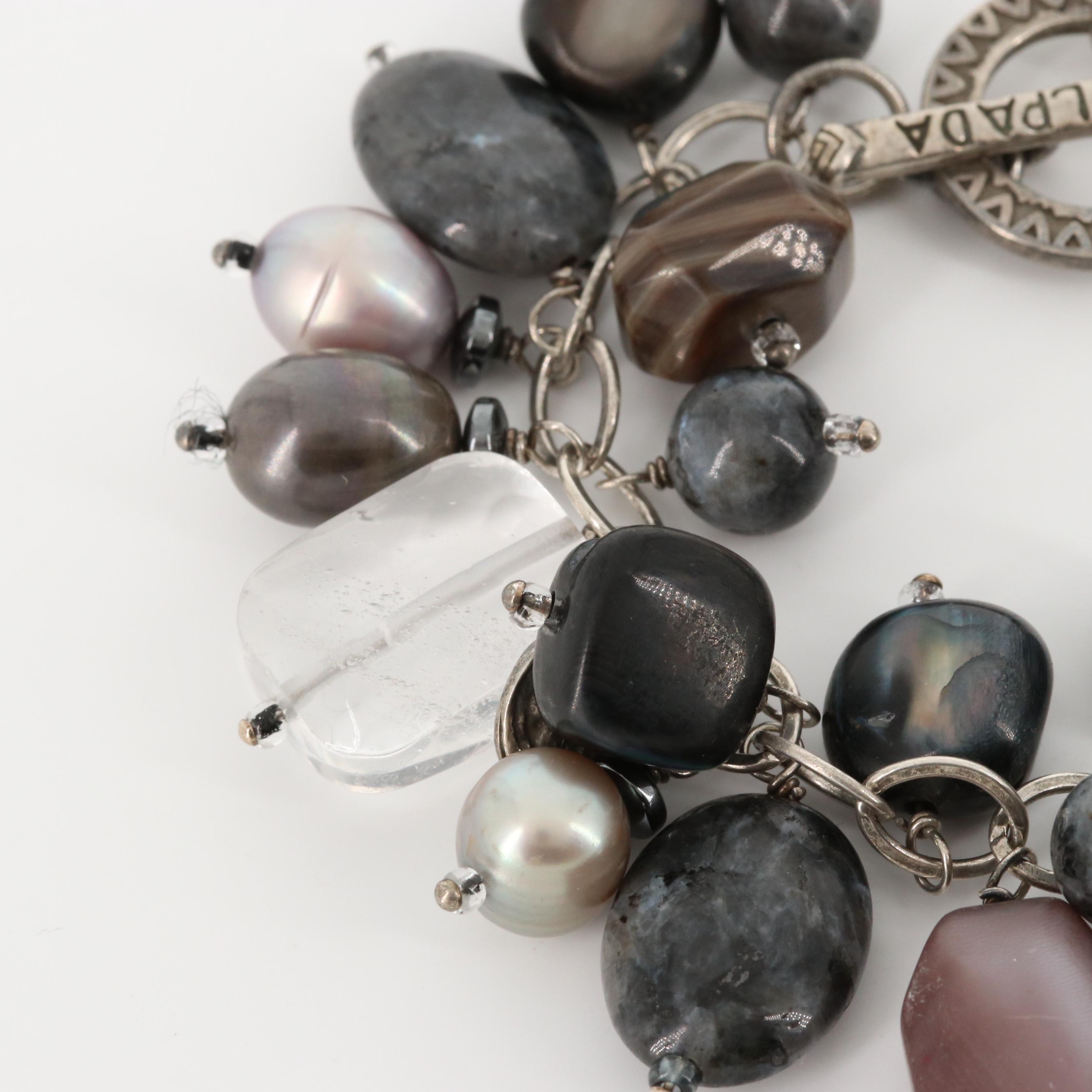 Silpada Sterling Silver Multi-Gemstone "Cha Cha" Adjustable Length Bracelet